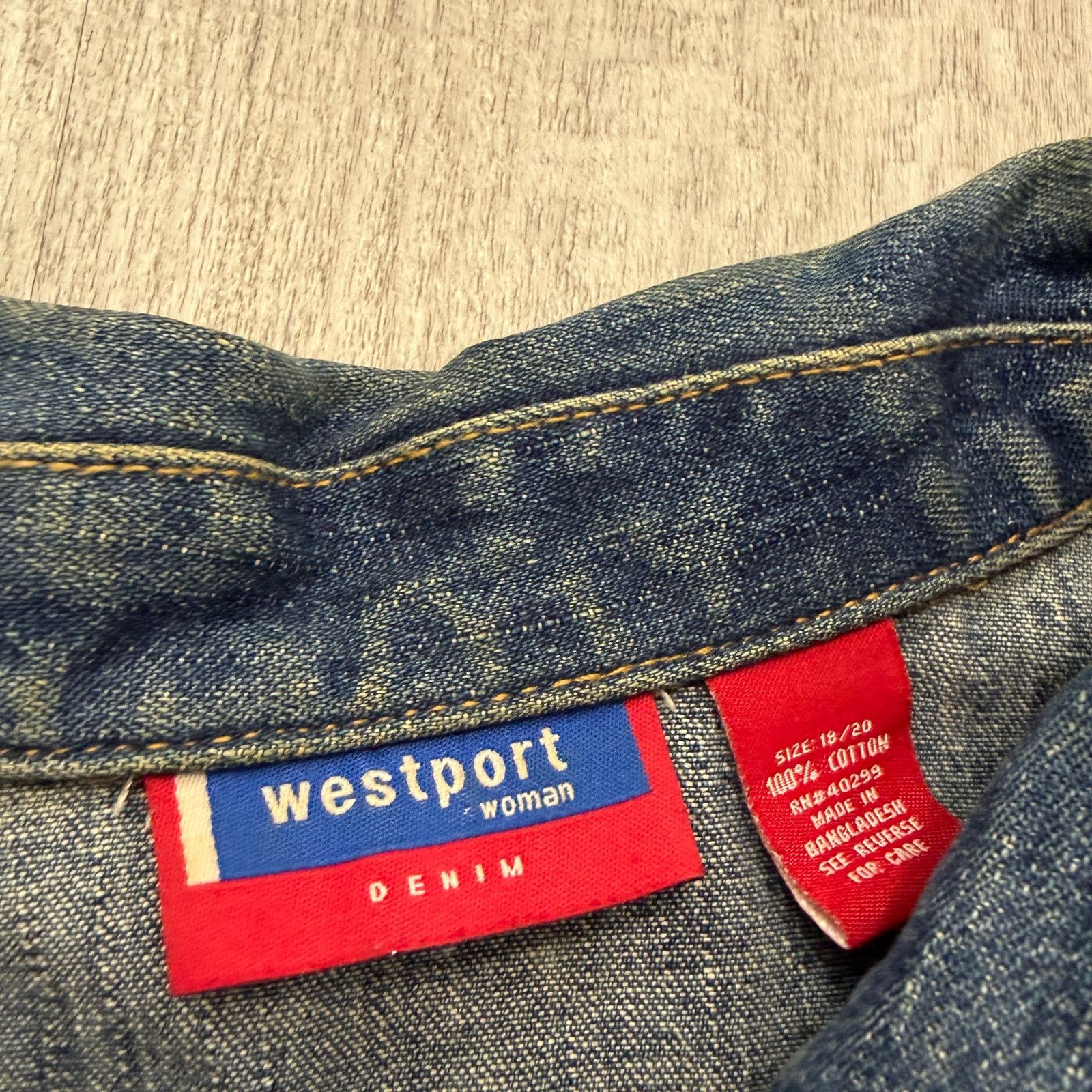 Vintage Vintage Westport Denim Chore Coat Women's 18/20 Blue Barn Size 3XL / US 20-22 - 5 Thumbnail