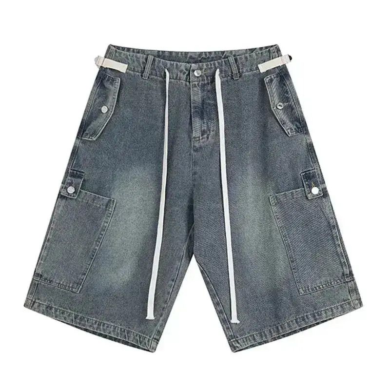 Japanese Brand Wide Leg Baggy Y2K Drawstring Cargo Jorts Size US 30 / EU 46 - 3 Thumbnail
