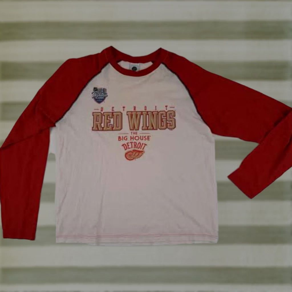 NHL VINTAGE 2014 Detoit Red Wings at The Big House Warm-Up T-Shirt NHL L Red Mens Sports Hockey Shirt Size US L / EU 52-54 / 3 - 1 Thumbnail