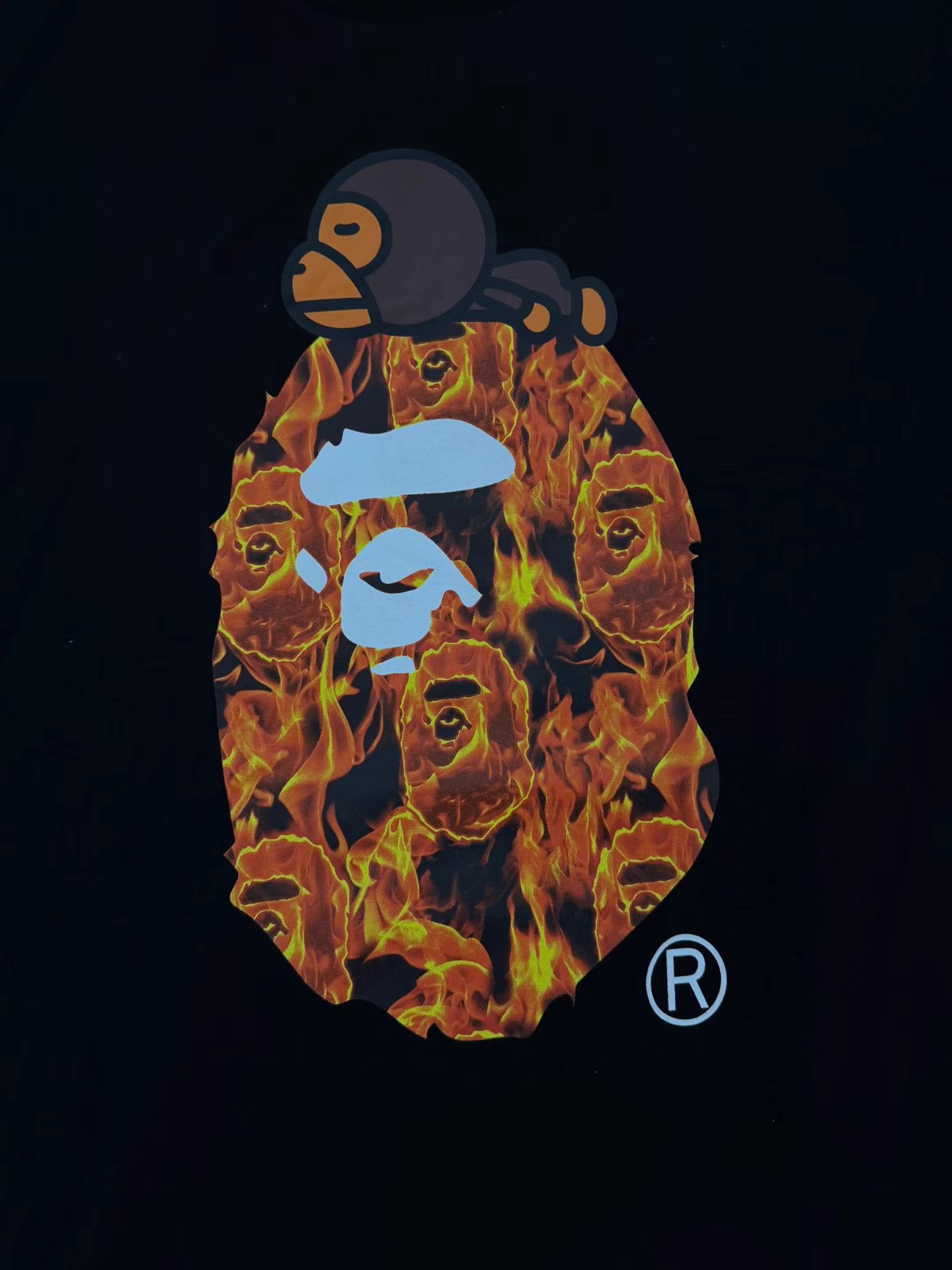 Bape Bape Ape Head Flame Print Short Sleeve Tee Size US XL / EU 56 / 4 - 2 Thumbnail
