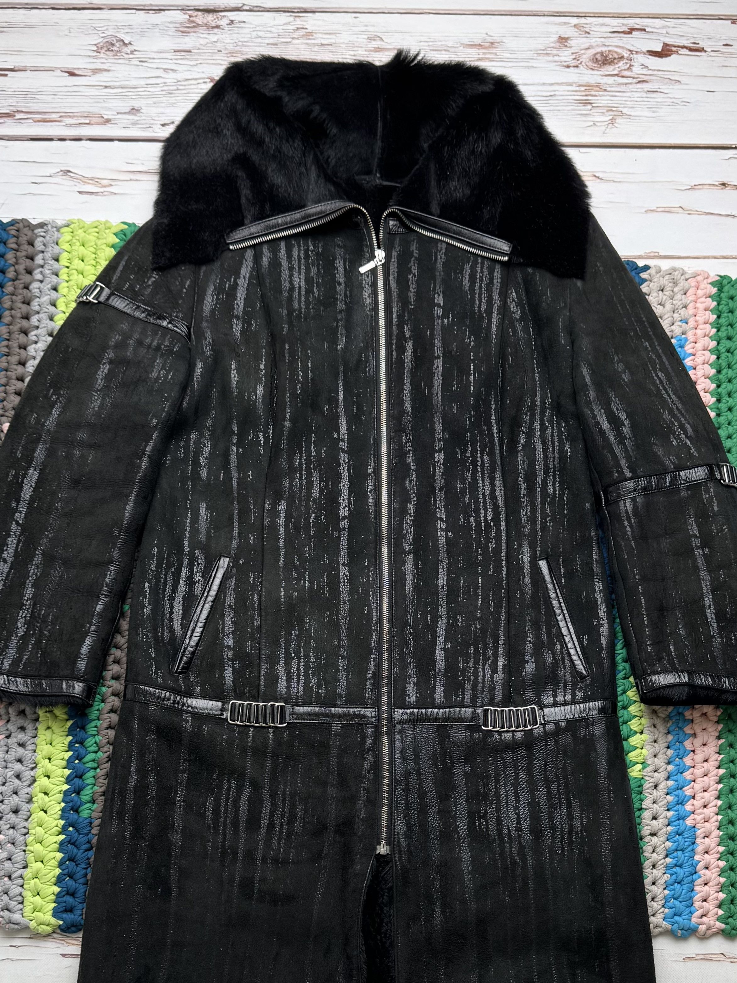 Japanese Brand Vintage Real Lambskin Coat With Real Fur Neck (D10)(D15)(V1) Size L / US 10 / IT 46 - 2 Thumbnail