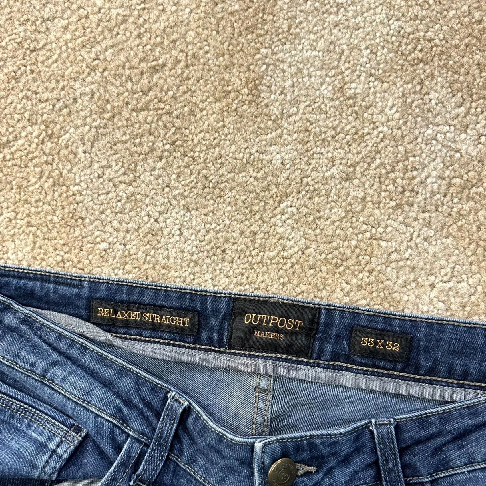 Vintage Outpost Makers Relaxed Straight Jeans Men’s 33x32 Denim Blue Size US 33 - 3 Thumbnail