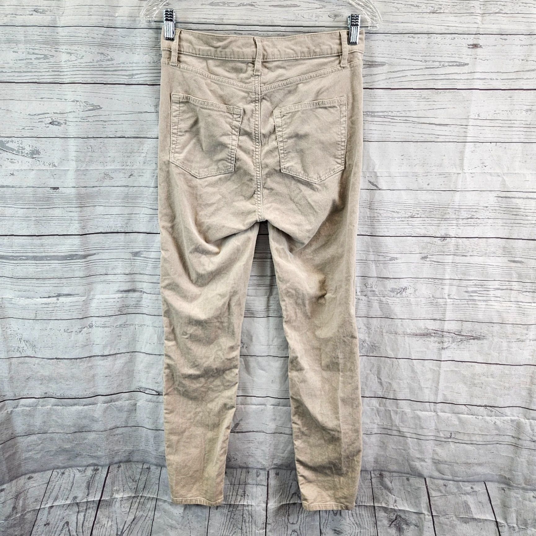 Loft Ann Taylor LOFT Womens High Waist Skinny Corduroy Pants Sz 2 Beige Size 26" / US 2 / IT 38 - 3 Thumbnail