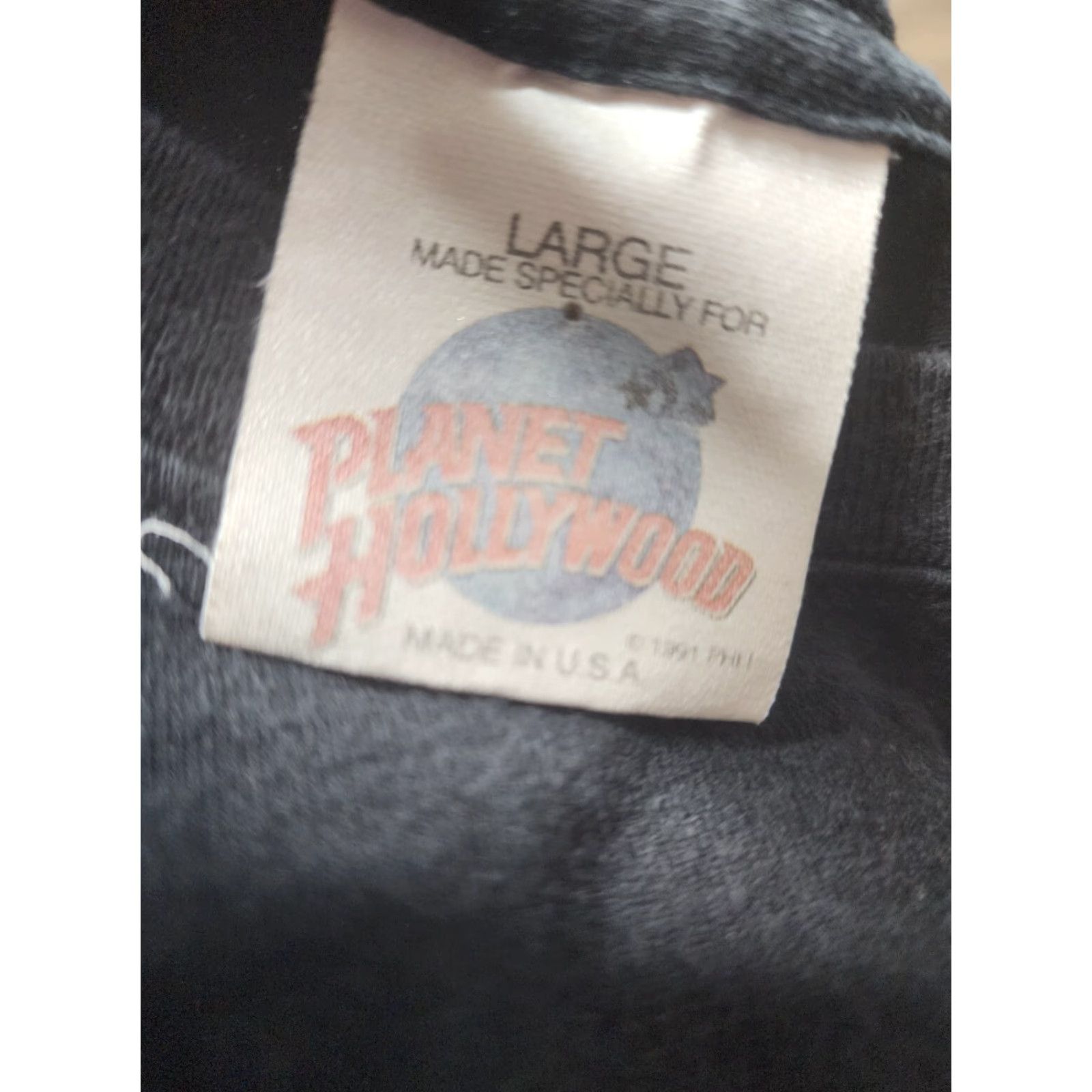 Planet Hollywood VINTAGE Planet Hollywood T-Shirt 90s Mens L Embroidered Black Short Sleeve Crew Neck 1990s Theme Mens Size US L / EU 52-54 / 3 - 6 Thumbnail