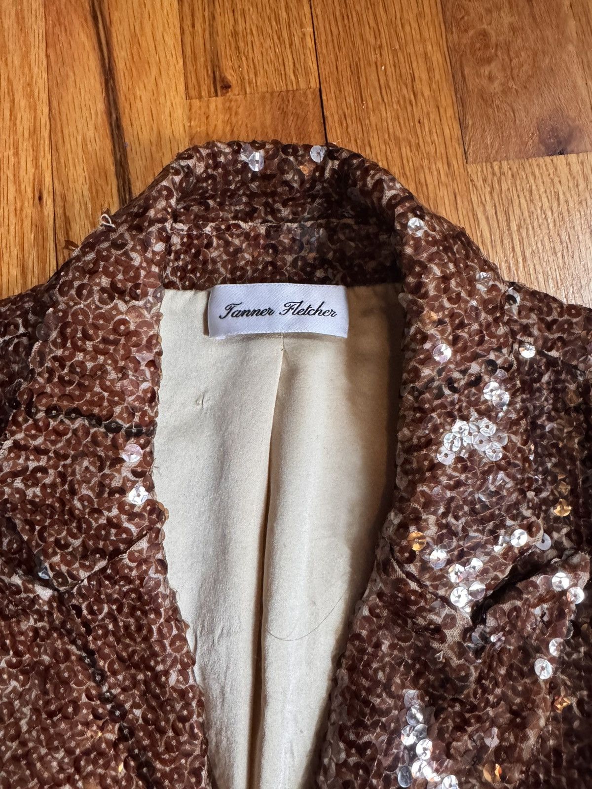 Tanner Fletcher Brown sequins blazer - Tanner Fletcher Size L / US 10 / IT 46 - 3 Thumbnail