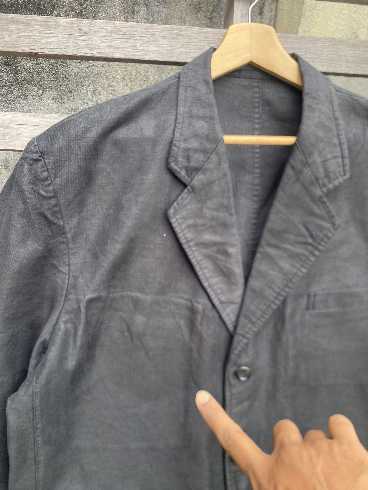 Comme des Garcons Vintage 1995 Comme des Garçons Waxed Boxy Jacket Size 50L - 4 Thumbnail