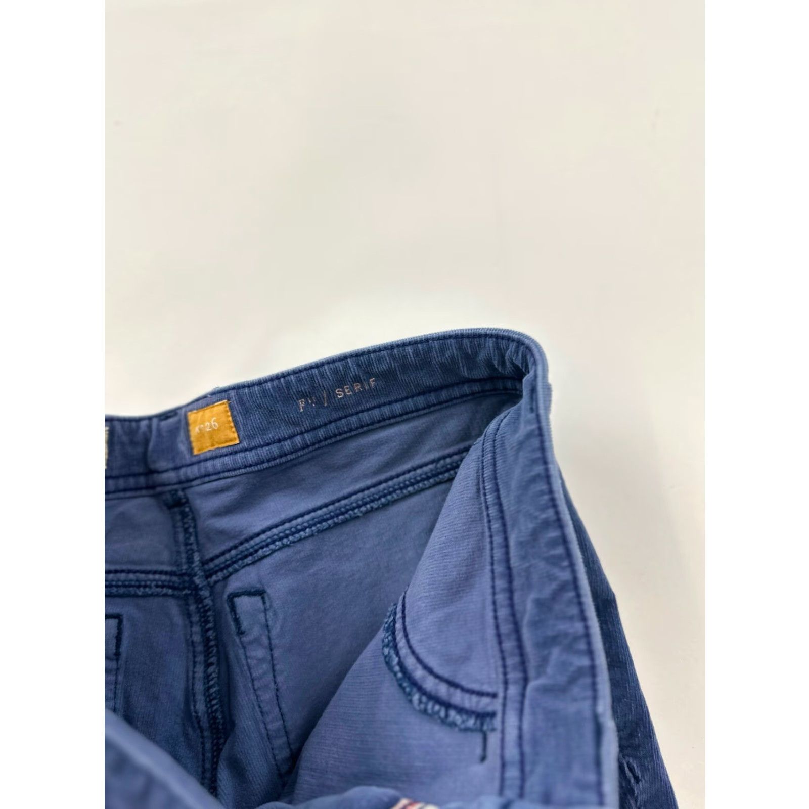 Anthropologie Pilcro and the Letterpress Pants Anthropologie 26 Blue Corduroy Serif Size 26" / US 2 / IT 38 - 5 Thumbnail