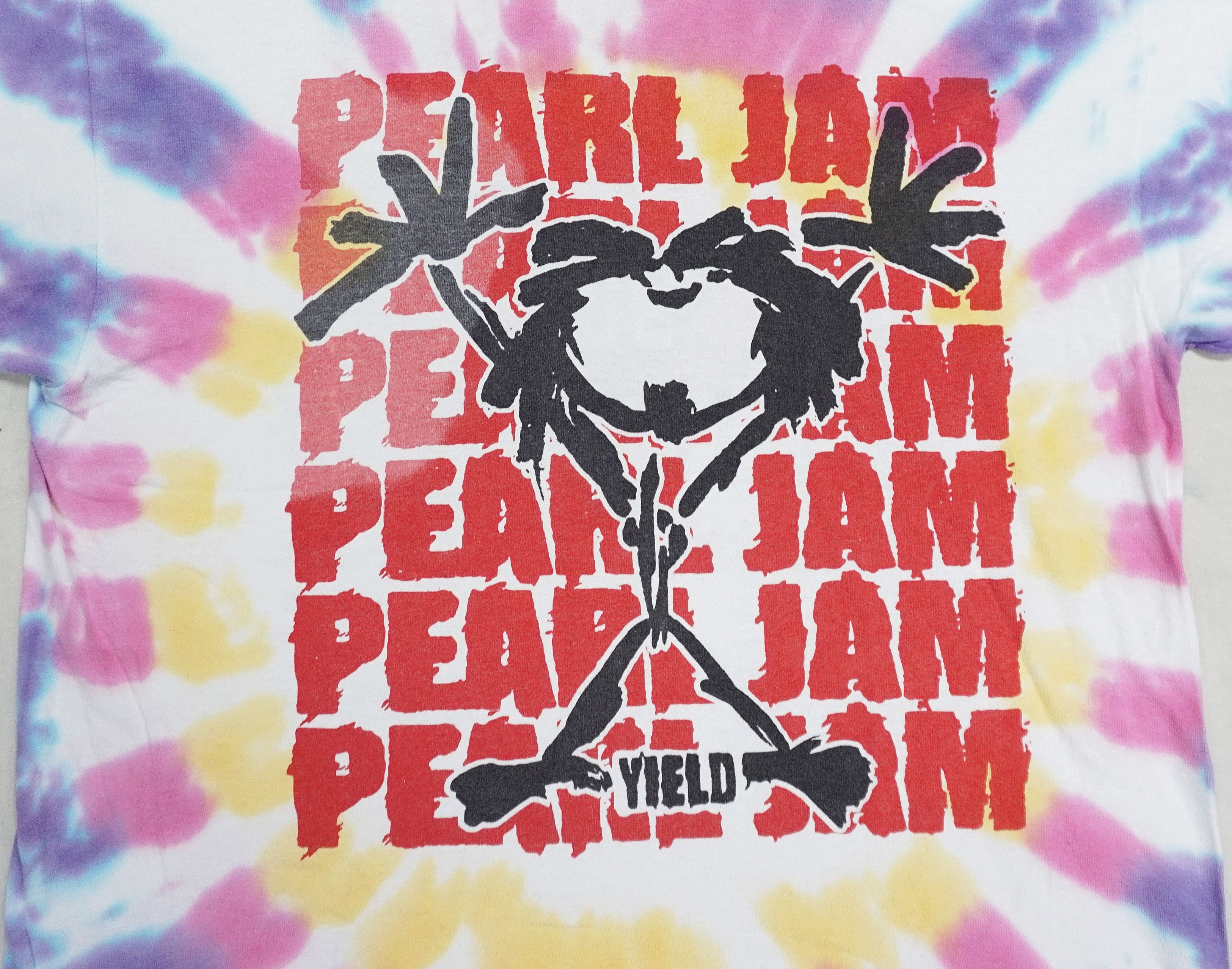 Band Tees × Mostly Heard Rarely Seen × Vintage 90'S Pearl Jam Yield Tie Dye T-Shirt Size US XL / EU 56 / 4 - 2 Thumbnail