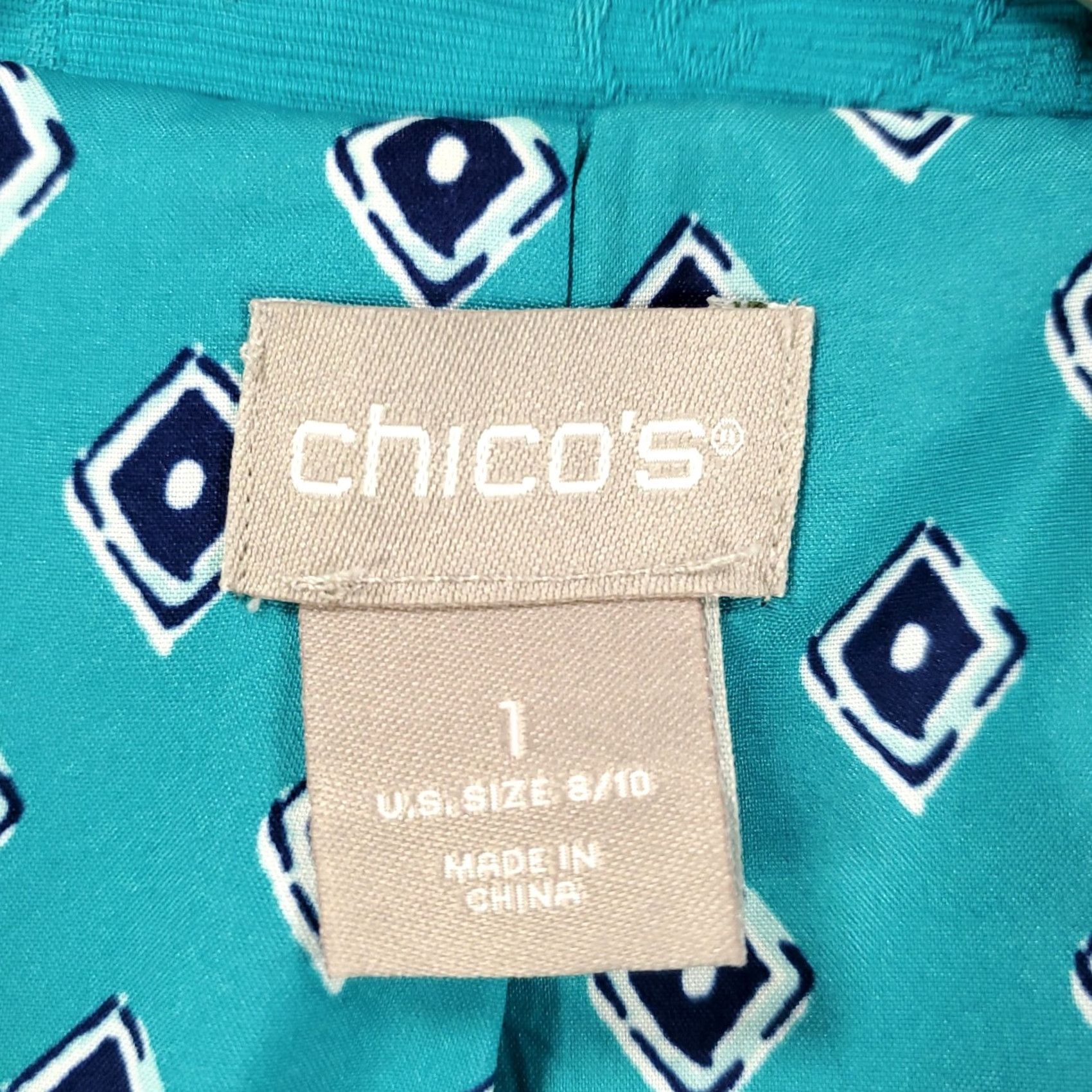 Vintage Chico's Jacket Womens Size 10 Medium Blue Pockets Button Up Casual Travel Autumn Spring Winter Size L / US 10 / IT 46 - 3 Thumbnail