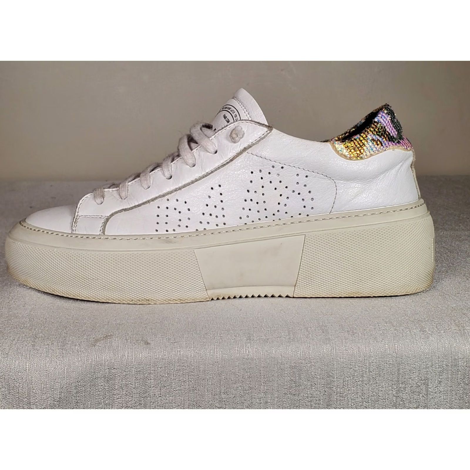 P448 P448 Sneakers Womens White Louise Rainbow Snake Embossed Logo Platform Women Size US 10 / IT 40 - 4 Thumbnail