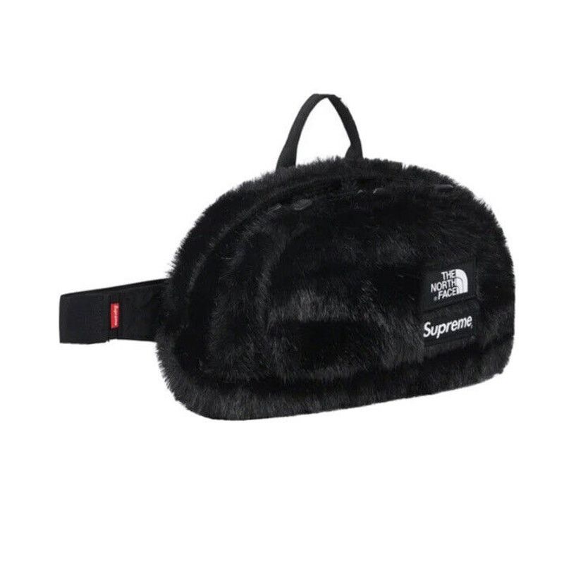 Supreme The North Face Faux Fur Waist Bag Black Fanny Pack