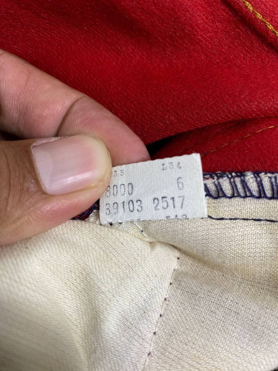 Levi's vintage levis 517 orange tab bootcut denim red velvet lining Size US 34 / EU 50 - 13 Thumbnail