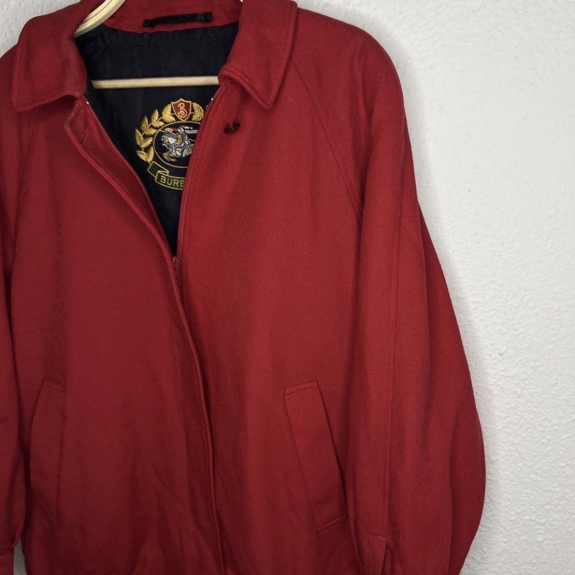 Burberry Vintage Burberry Harrington Style Bomber Wool Red Jacket 90s Size US L / EU 52-54 / 3 - 3 Thumbnail