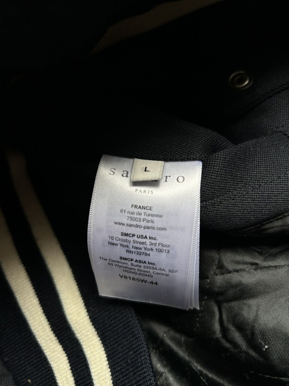 Designer × Sandro Sandro Navy Teddy Bomber Jacket Varsity Size US L / EU 52-54 / 3 - 5 Thumbnail