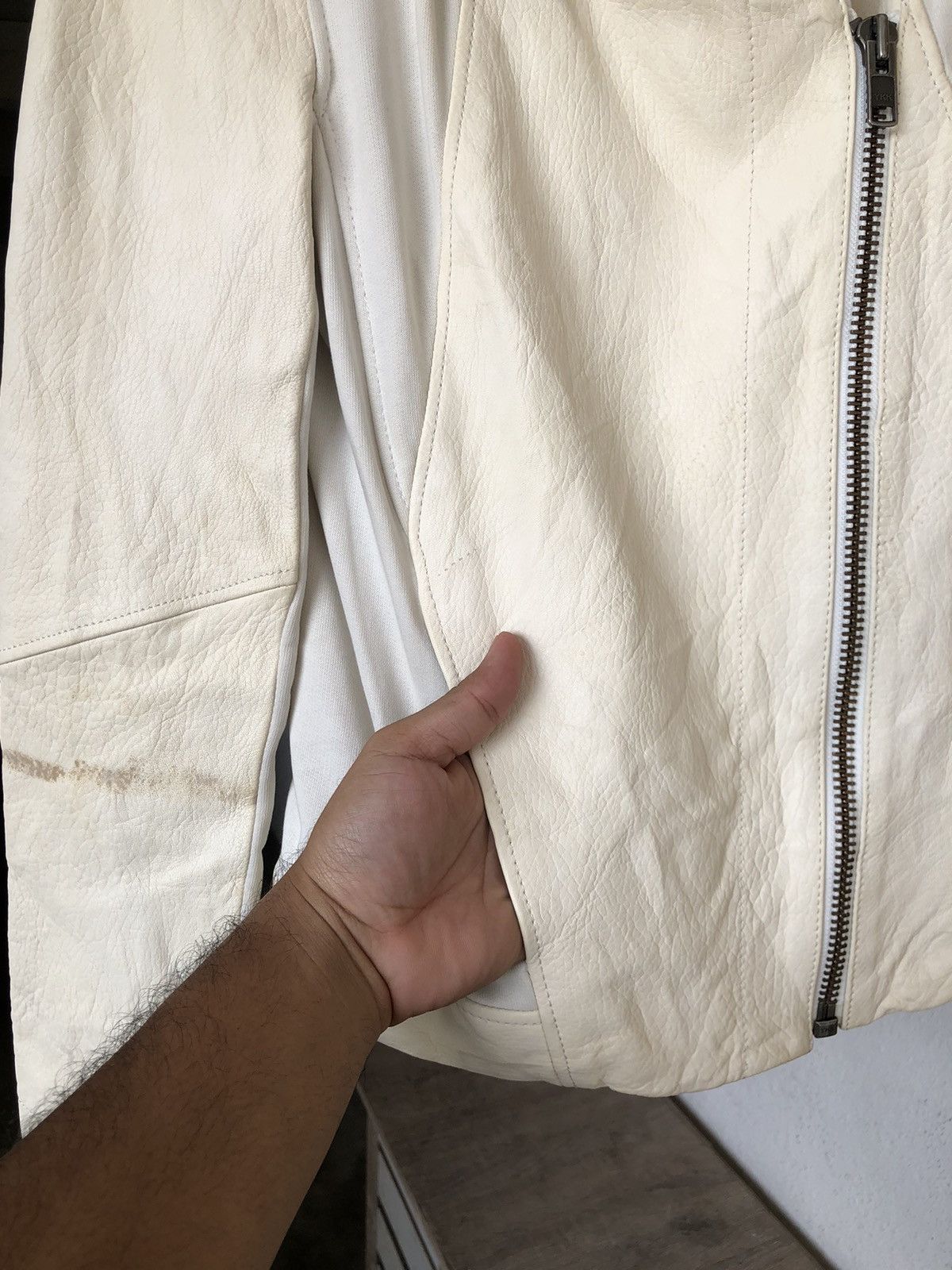 Helmut Lang Rare🔥 Helmut Lang Distressed Half Leather Jacket Hoodie Size S / US 4 / IT 40 - 15 Thumbnail