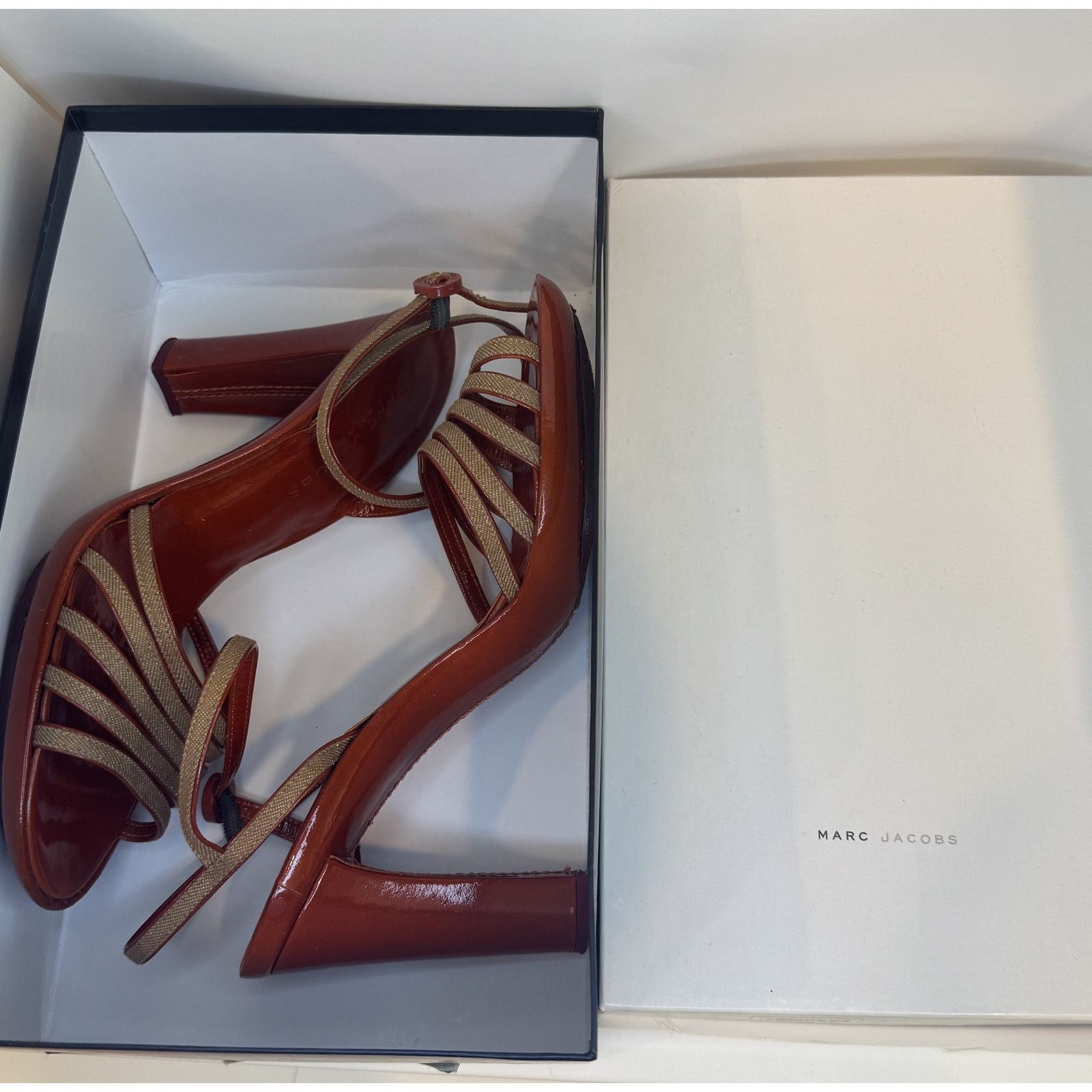 Marc Jacobs Marc Jacob Size 6.5 Bronze High Heel Sandal Strappy with Box Size US 4 / IT 34 - 6 Thumbnail