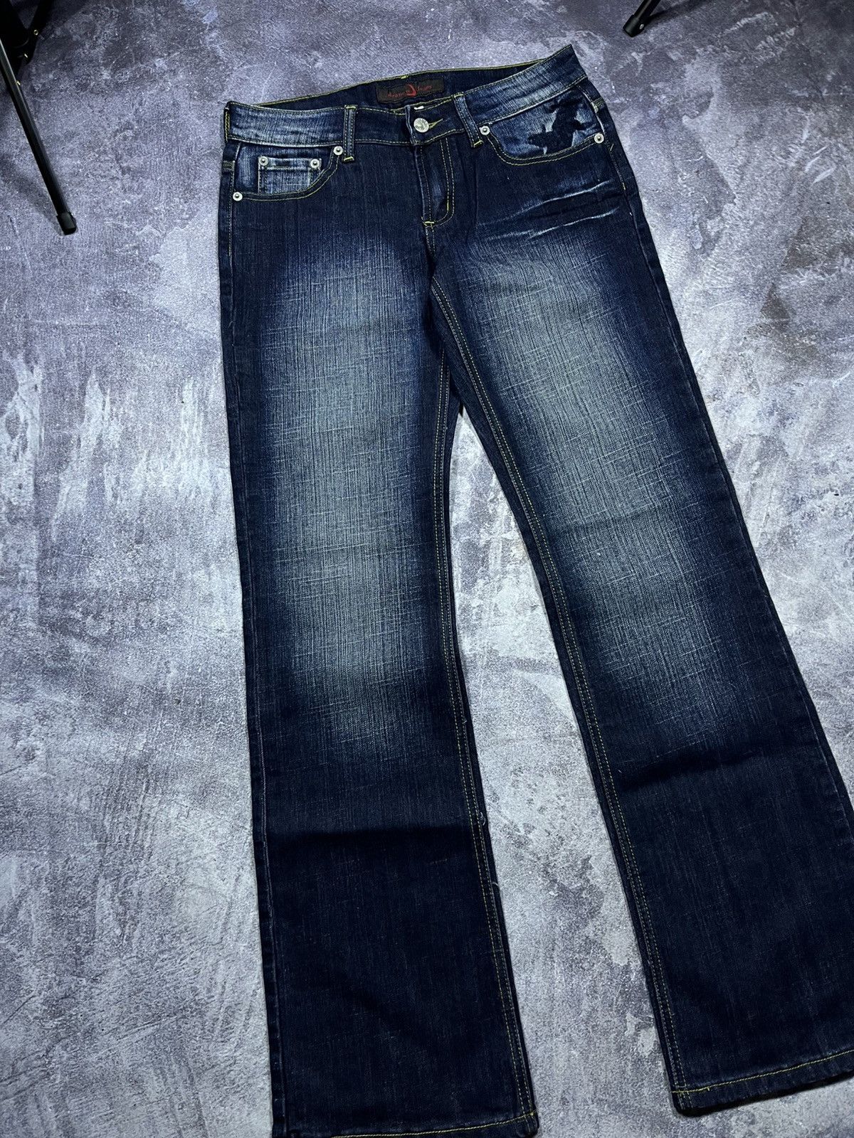 Vintage Vintage Y2K Flared Butterfly Jeans Denim 2000s Streetwear Size 29" - 7 Thumbnail