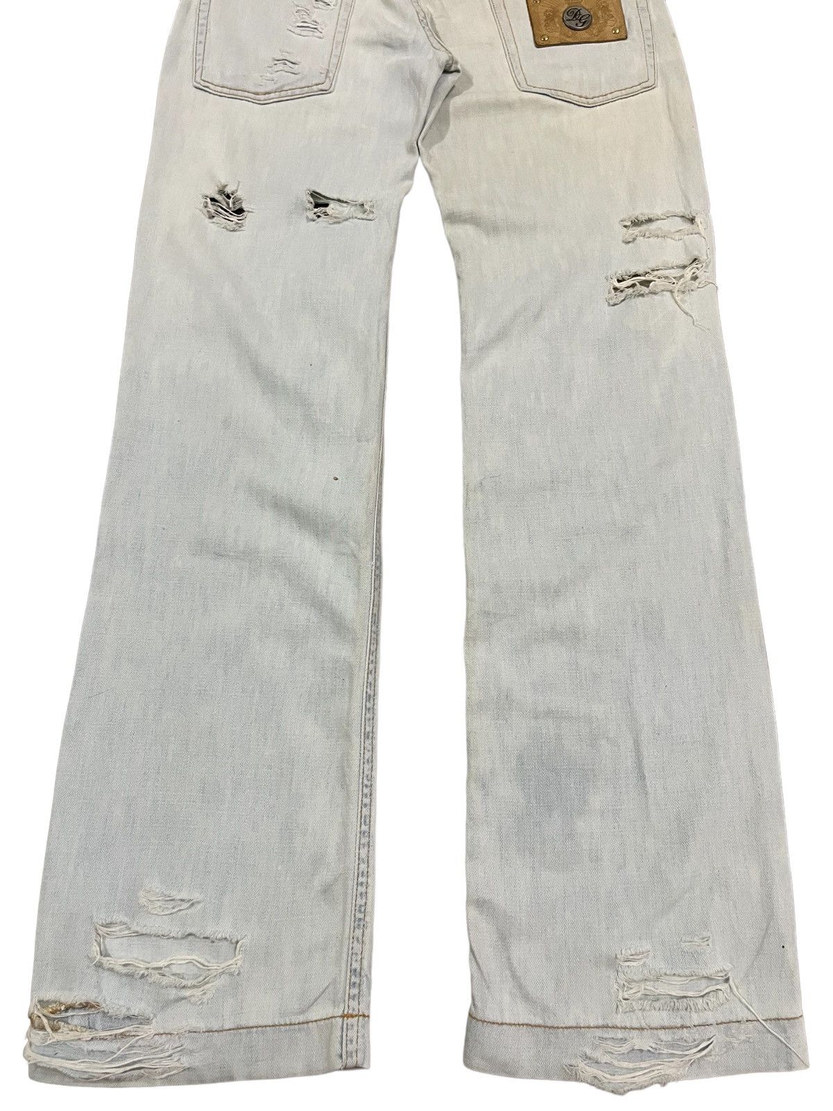 Dolce & Gabbana Dolce & Gabbana Destroyed Grey Bleached Distressed Punk Jean Size US 32 / EU 48 - 6 Thumbnail