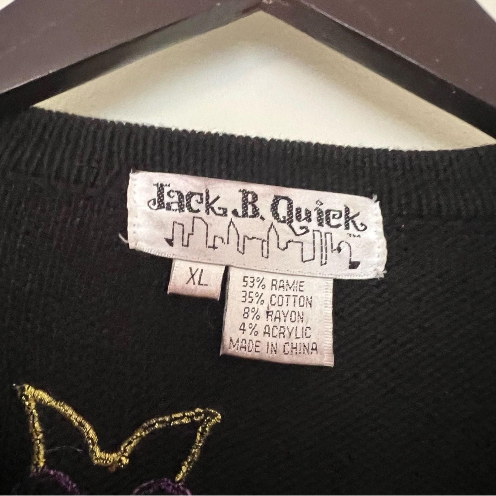 Vintage Jack B. Quick Y2k Beaded Owl Embroidered Knit Cardigan Size XL / US 12-14 / IT 48-50 - 5 Thumbnail