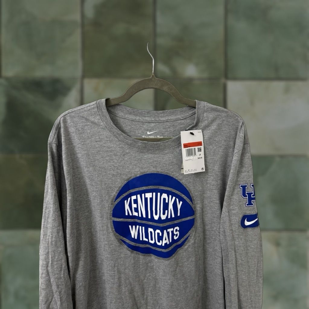 Nike Nike College Shirt Mens L Gray Kentucky Wildcats Basketball L/S FN6398-063 NWT Size US L / EU 52-54 / 3 - 1 Thumbnail