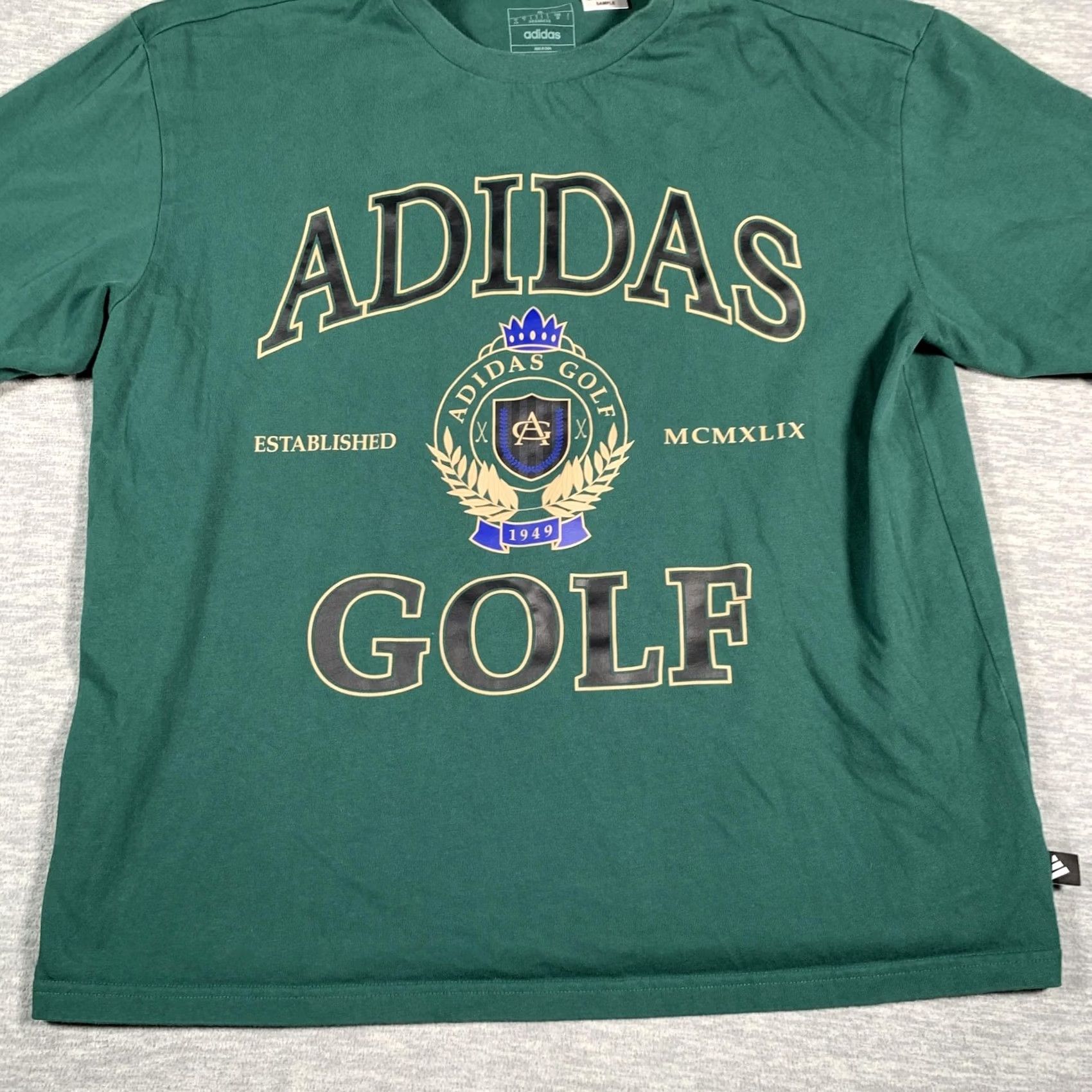 Adidas Adidas Golf Shirt Mens S Green Graphic Crest 1949 Sample Cotton Athletic Tee Size US S / EU 44-46 / 1 - 3 Thumbnail