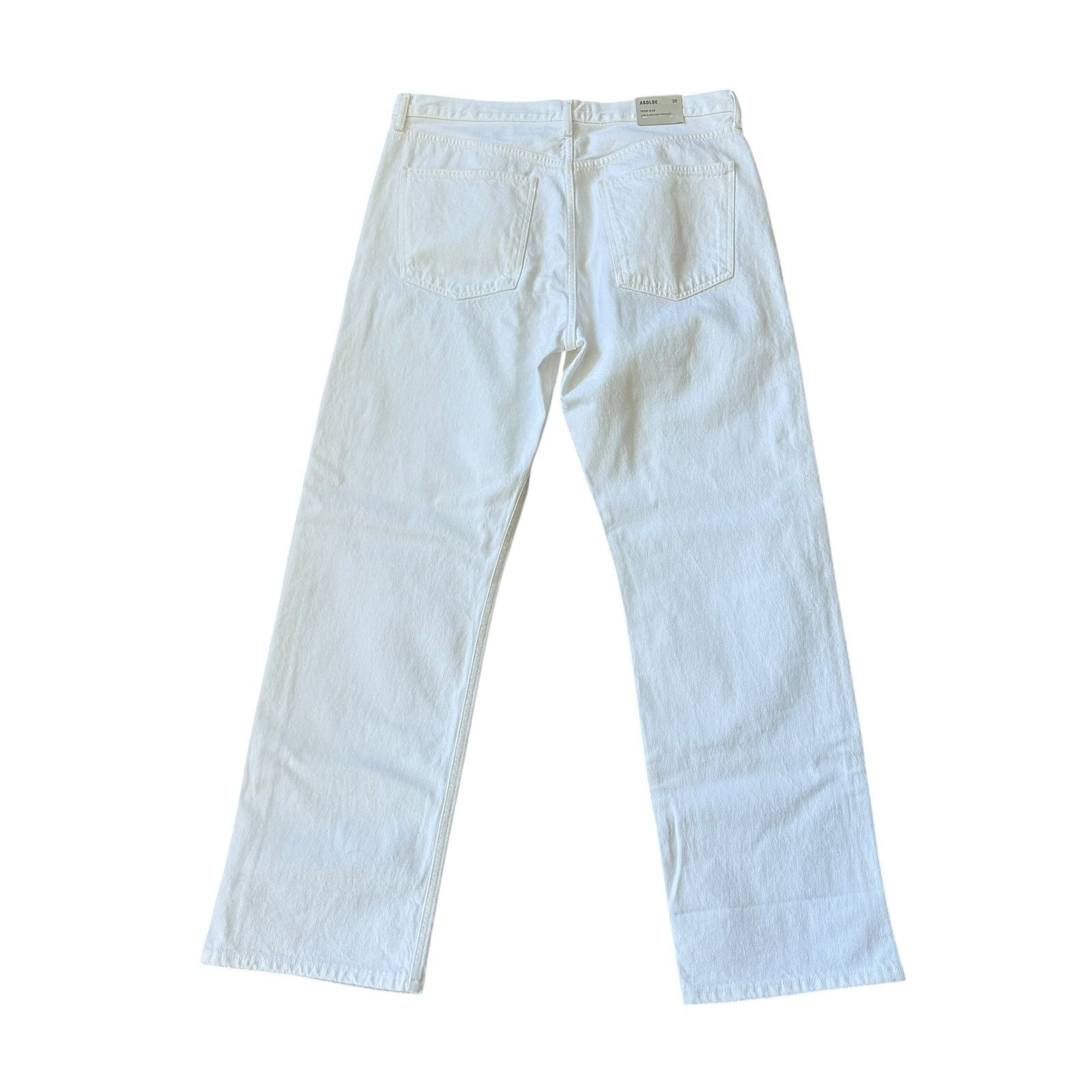 Agolde NEW AGOLDE Fran Low Slung Straight Jean Milkshake Wash White Size 30" / US 8 / IT 44 - 3 Thumbnail