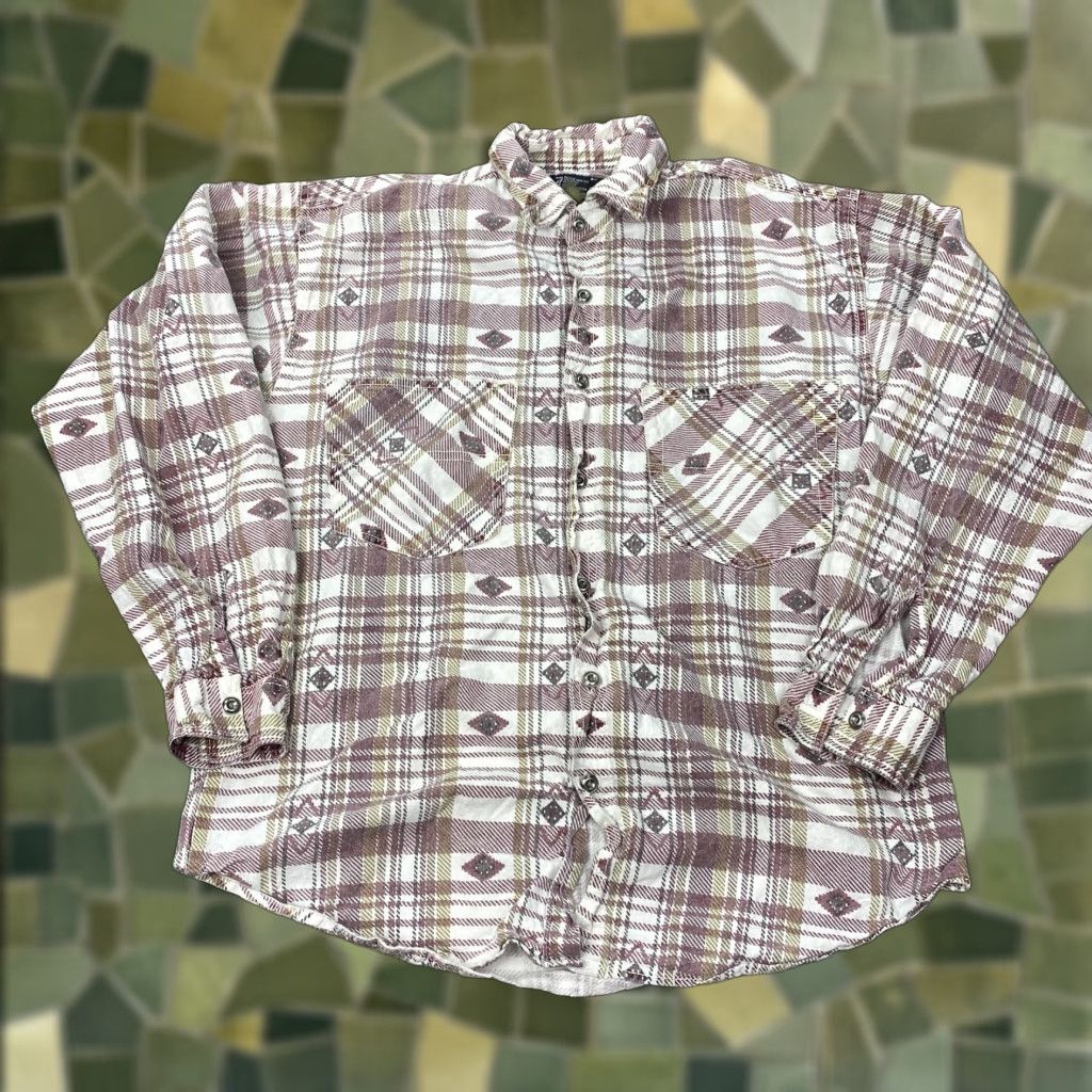 Vintage Impact Shirt Mens M Burgundy Plaid Western Pearl Snap Long Sleeve Aztec Cotton Pockets Button-Up - Collared - Vintage No - Red Size US M / EU 48-50 / 2 - 1 Thumbnail