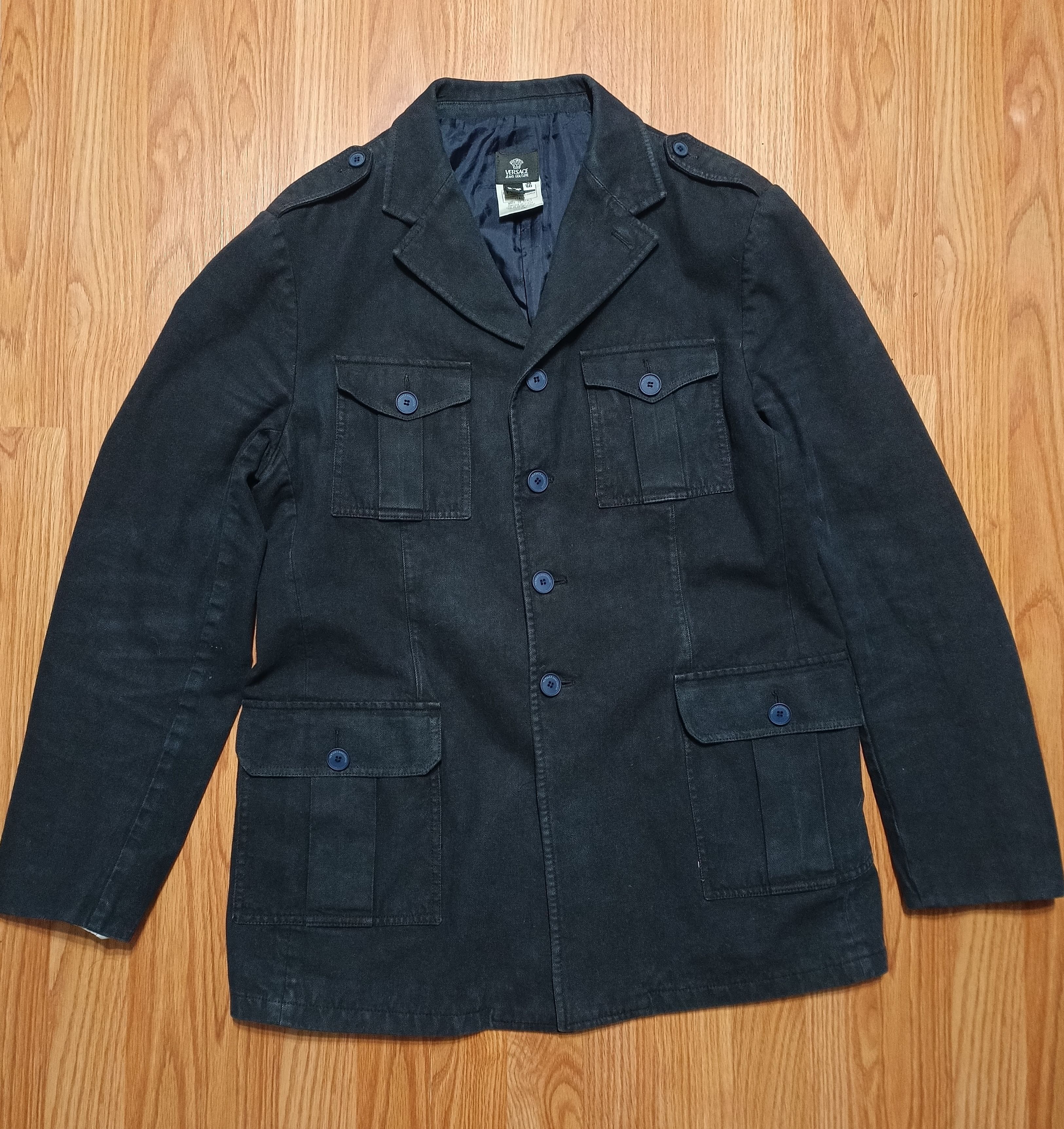 Versace × Versace Jeans Couture Versus Jeans Couture Dark Blue Mens Cotton Jacket Size EU 50 Size US M / EU 48-50 / 2 - 1 Thumbnail