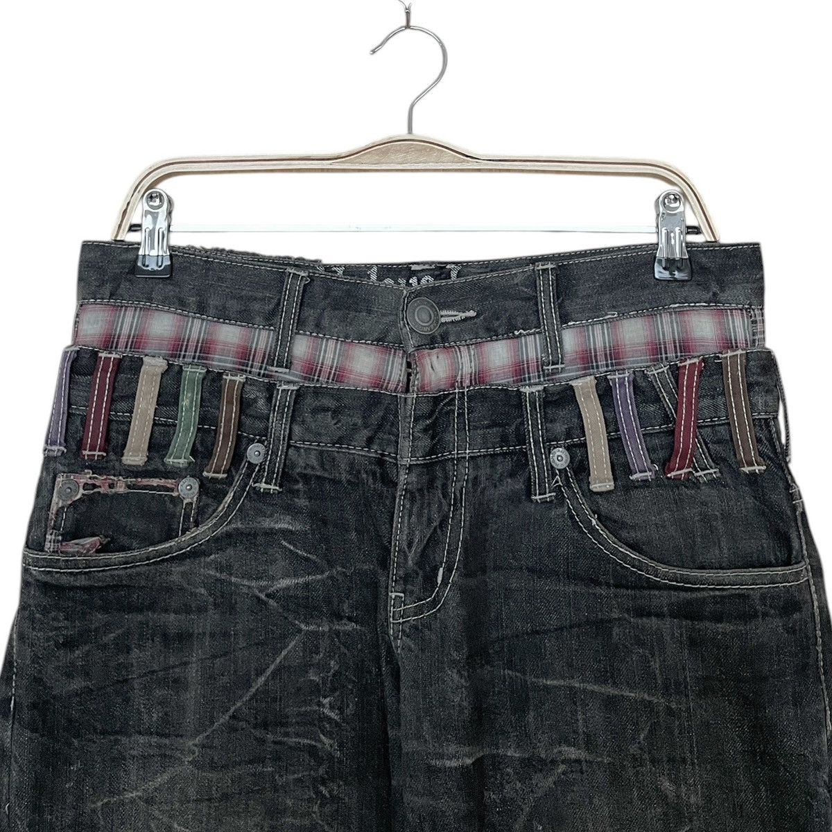 If Six Was Nine × Japanese Brand × Le Grande Bleu (L.G.B.) Vintage Japanese Brand Nylaus Double Waist Jeans 1990s Size US 31 - 3 Thumbnail