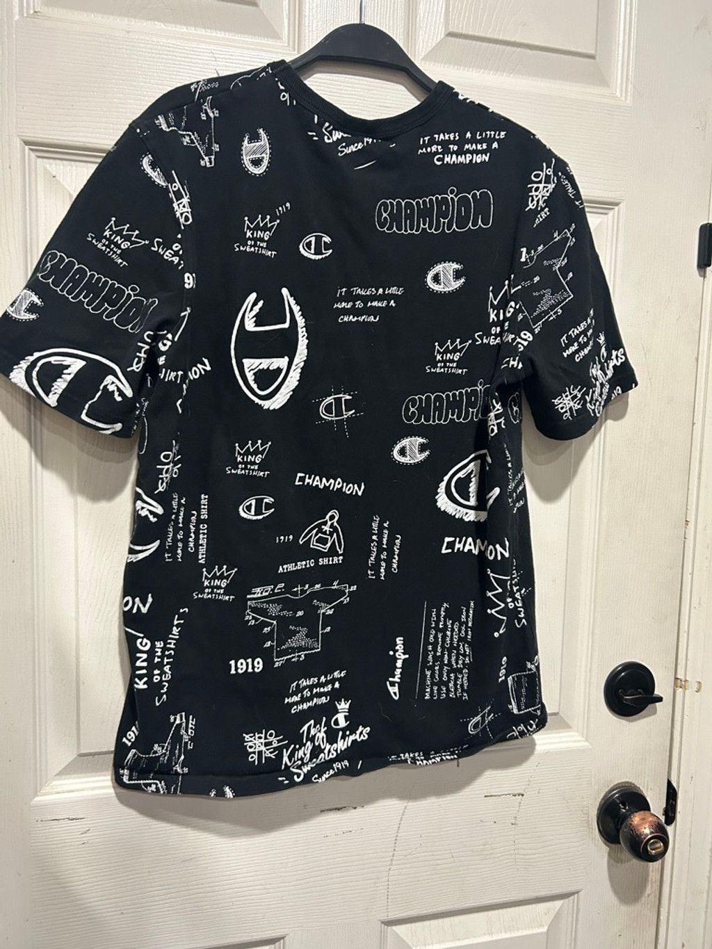 Champion Men's Champion Black & White Graphic Short Sleeve Tee M Size US M / EU 48-50 / 2 - 3 Thumbnail