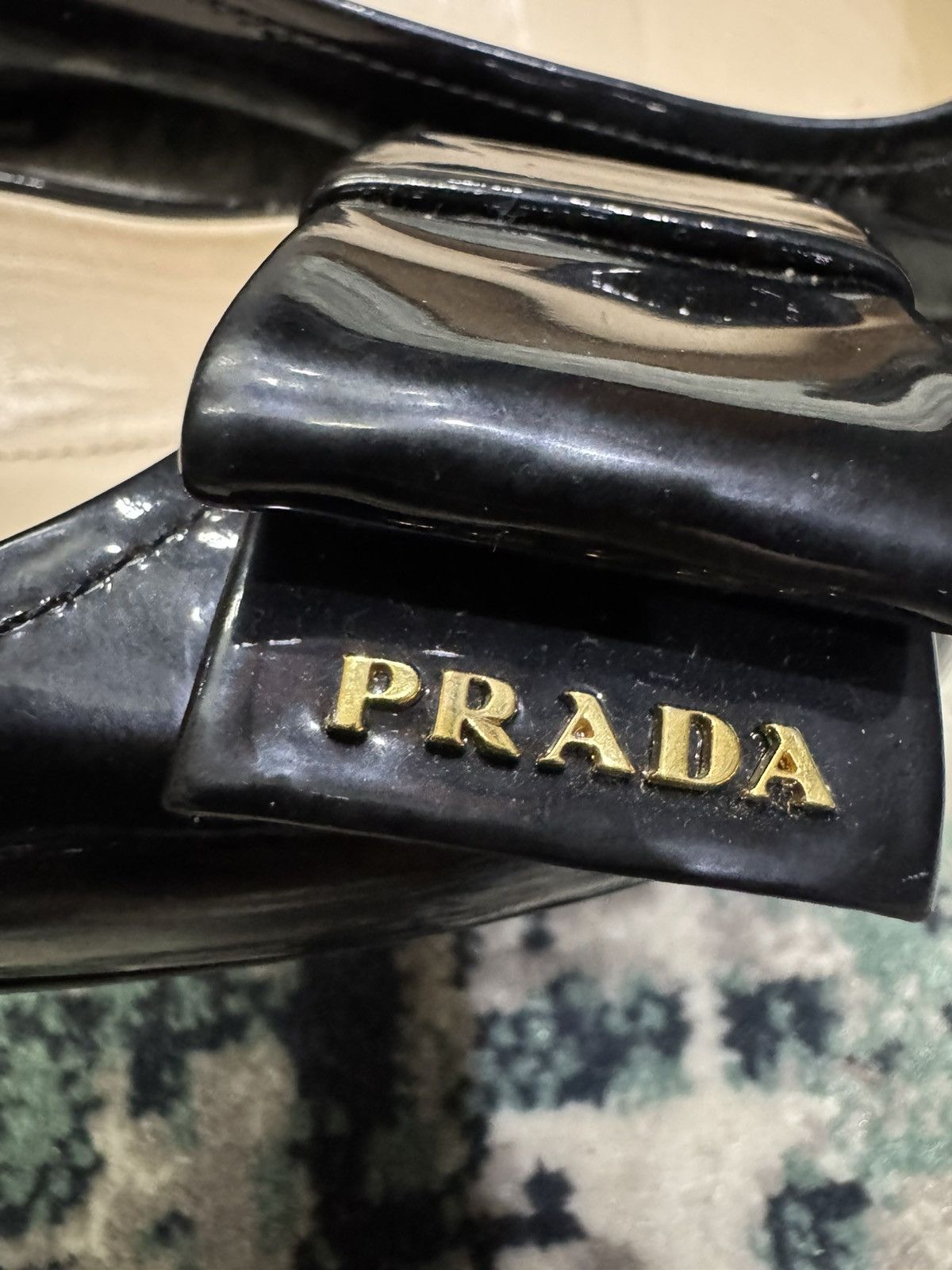 Prada PRADA BLACK PATTERN BOW BALLERINAS SIZE 35 Size US 5 / IT 35 - 3 Thumbnail