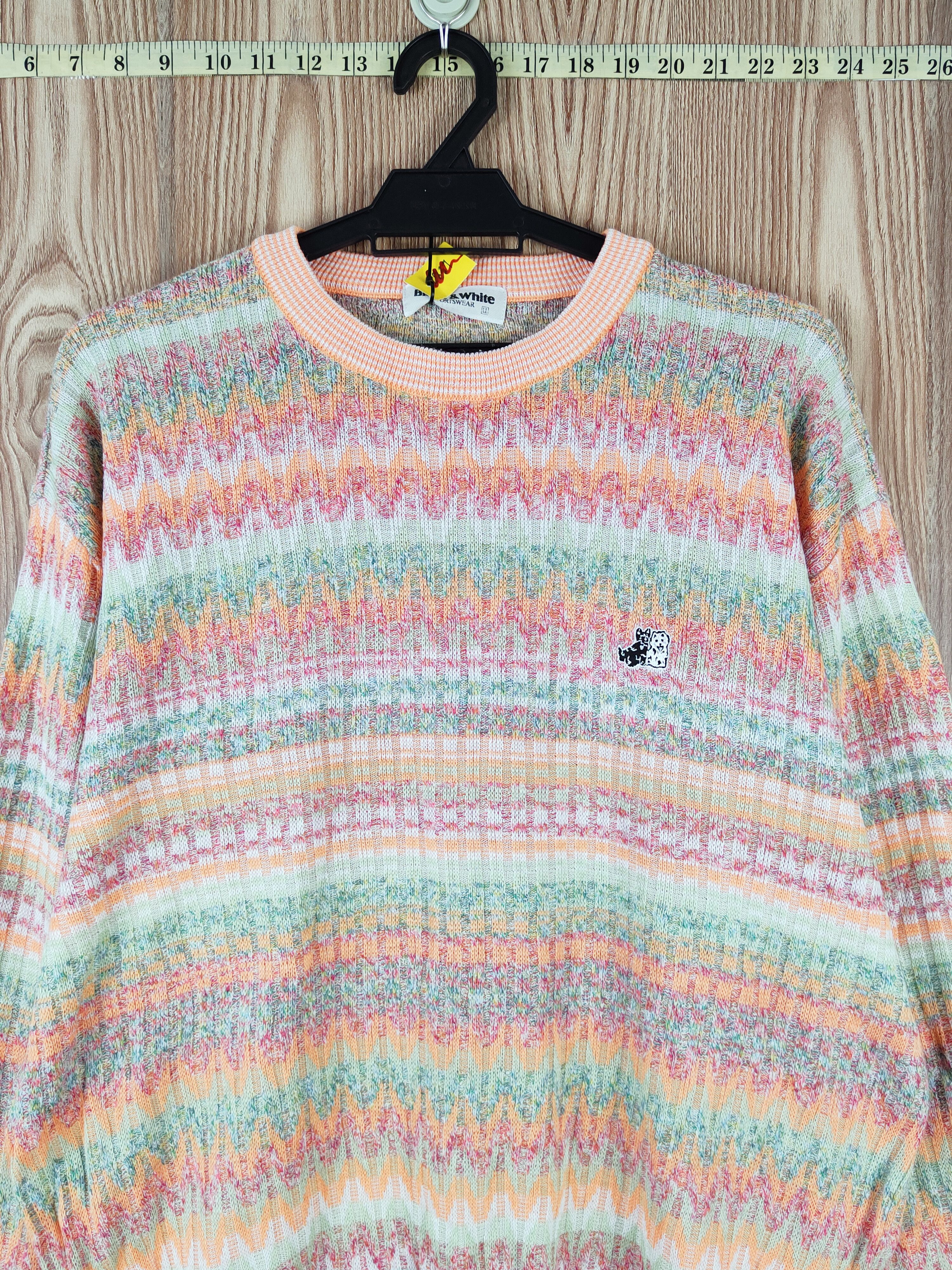 Japanese Brand Black & White made in japan Knitwear Sweatshirts #W162 Size US L / EU 52-54 / 3 - 2 Thumbnail