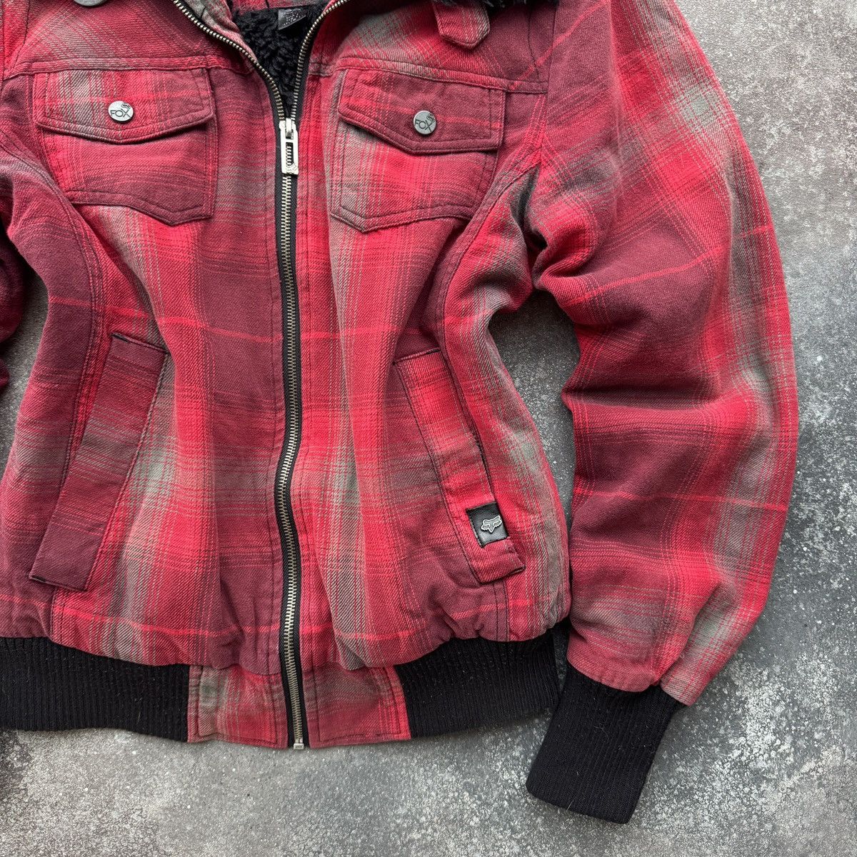 Fox Racing Fox Racing Y2K Grunge Biker Style Faux Fur Plaid Jacket Size L / US 10 / IT 46 - 6 Thumbnail