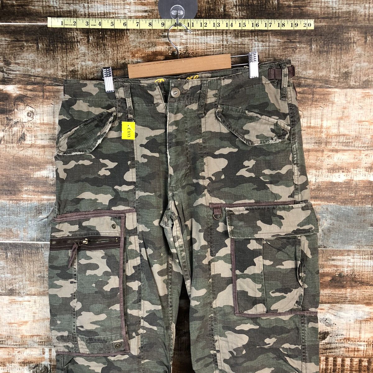 Japanese Brand DL Rush Hour Camo Green Cargo Multipocket Pants #C212 Size US 34 / EU 50 - 4 Thumbnail