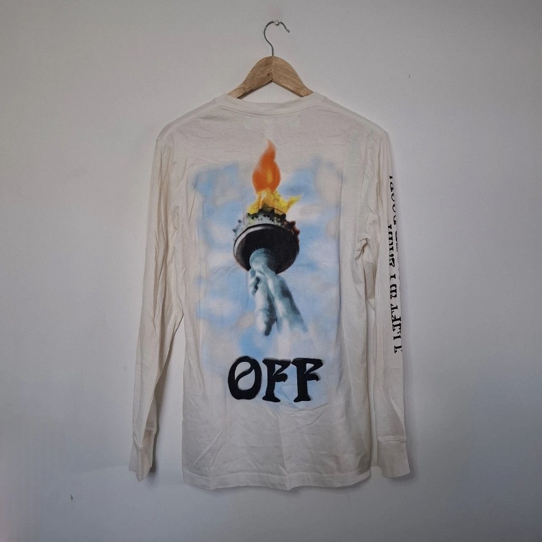 Off-White OFF-WHITE Beige Statue Of Liberty Long Sleeve Cotton Shirt Size US S / EU 44-46 / 1 - 2 Thumbnail
