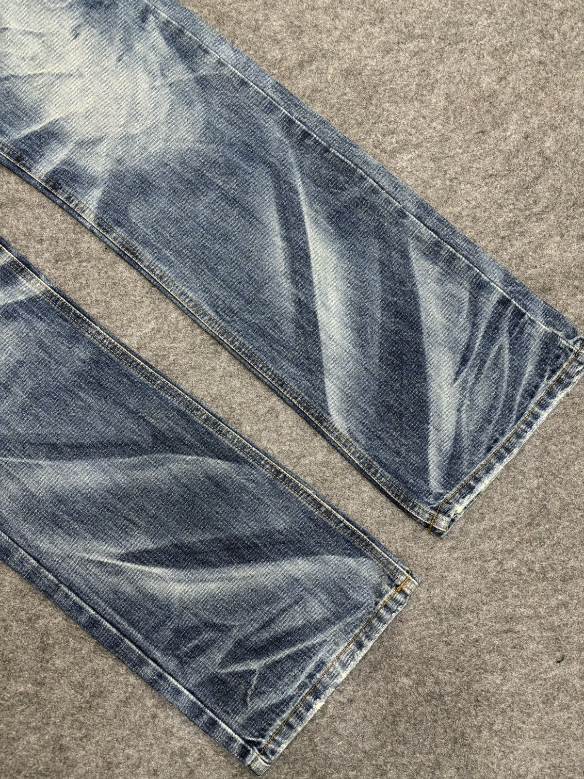 Japanese Brand 💥Sick Fades💥improves Distressed Heavy Art Fades Denim F534 Size US 33 - 20 Thumbnail