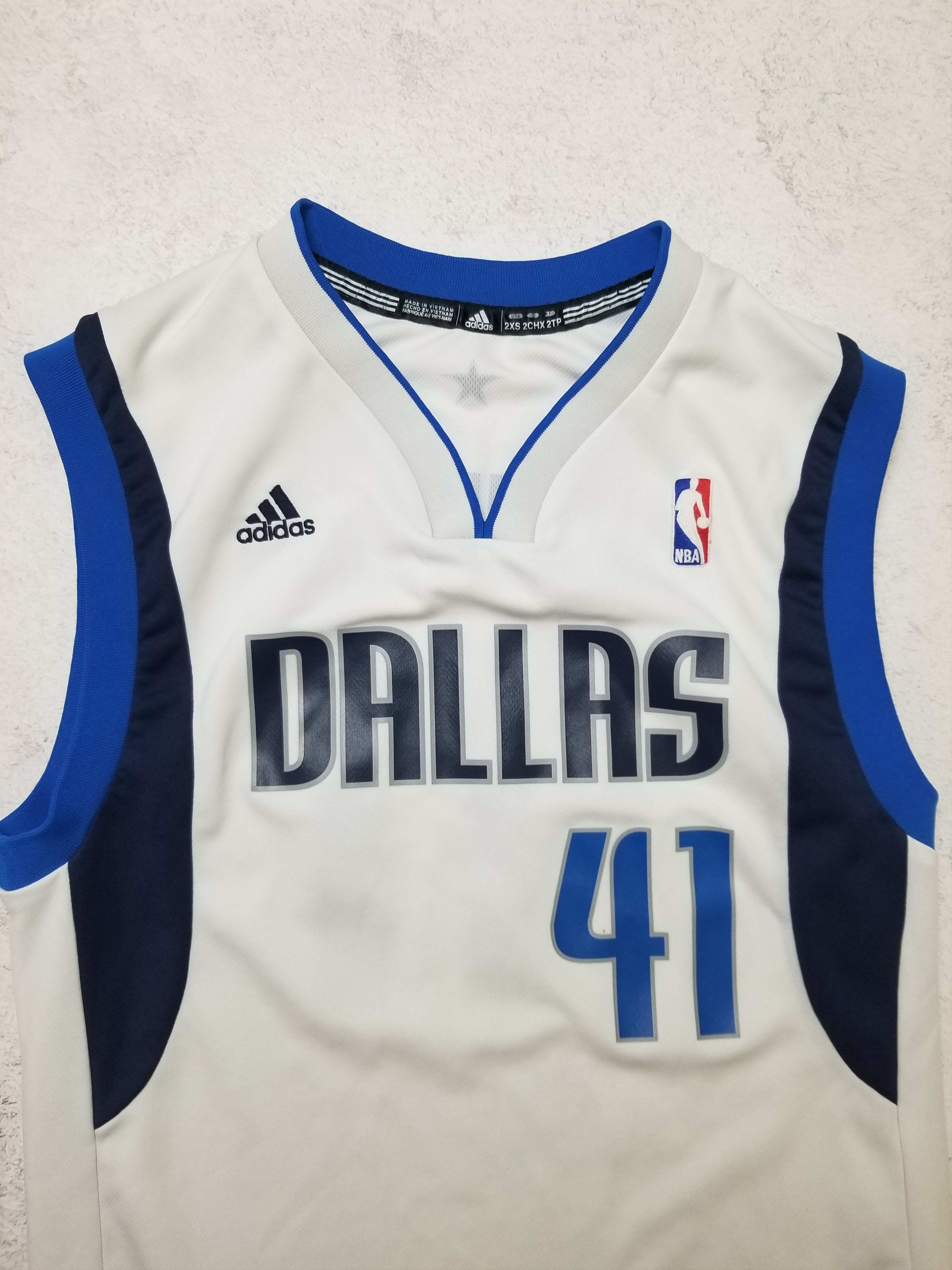 Adidas Dallas Mavericks #41 Dirk Nowitzki Adidas Jersey Size US XXS / EU 40 - 4 Thumbnail