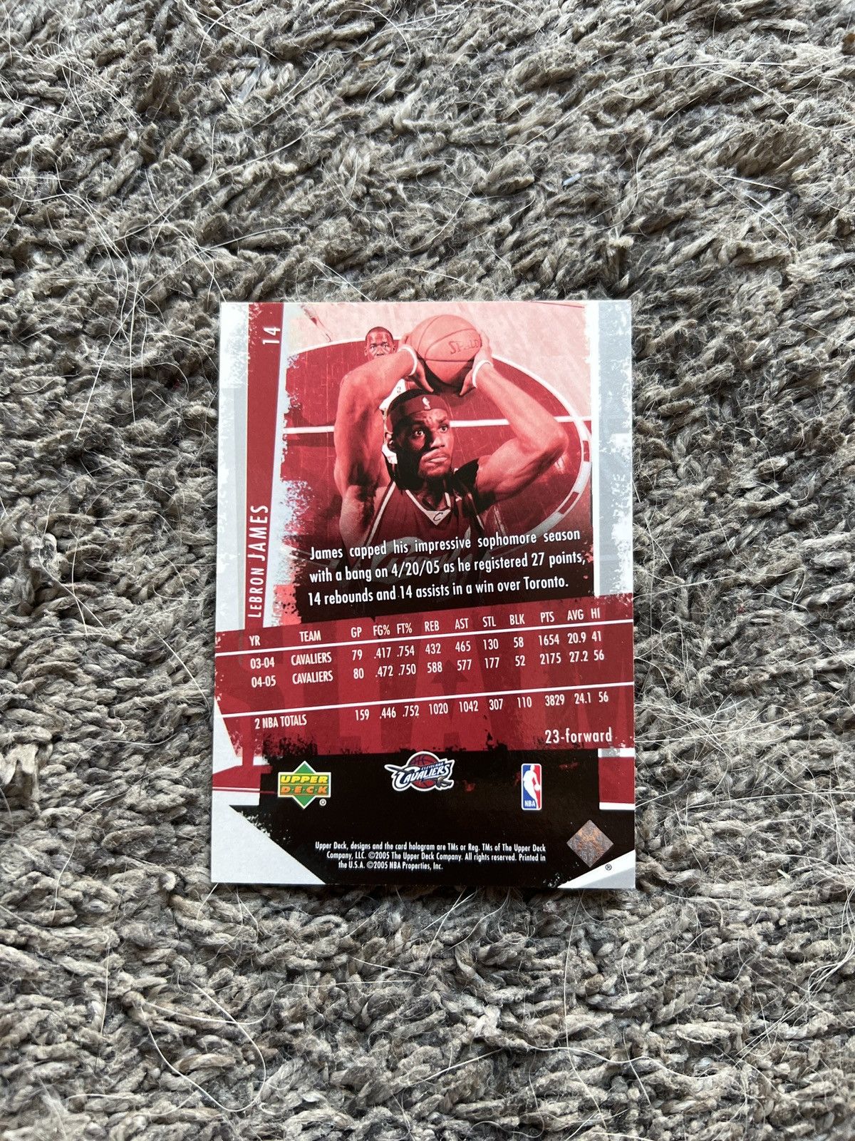 NBA 2005 Upper Deck #14 LeBron James Card Size ONE SIZE - 2 Thumbnail