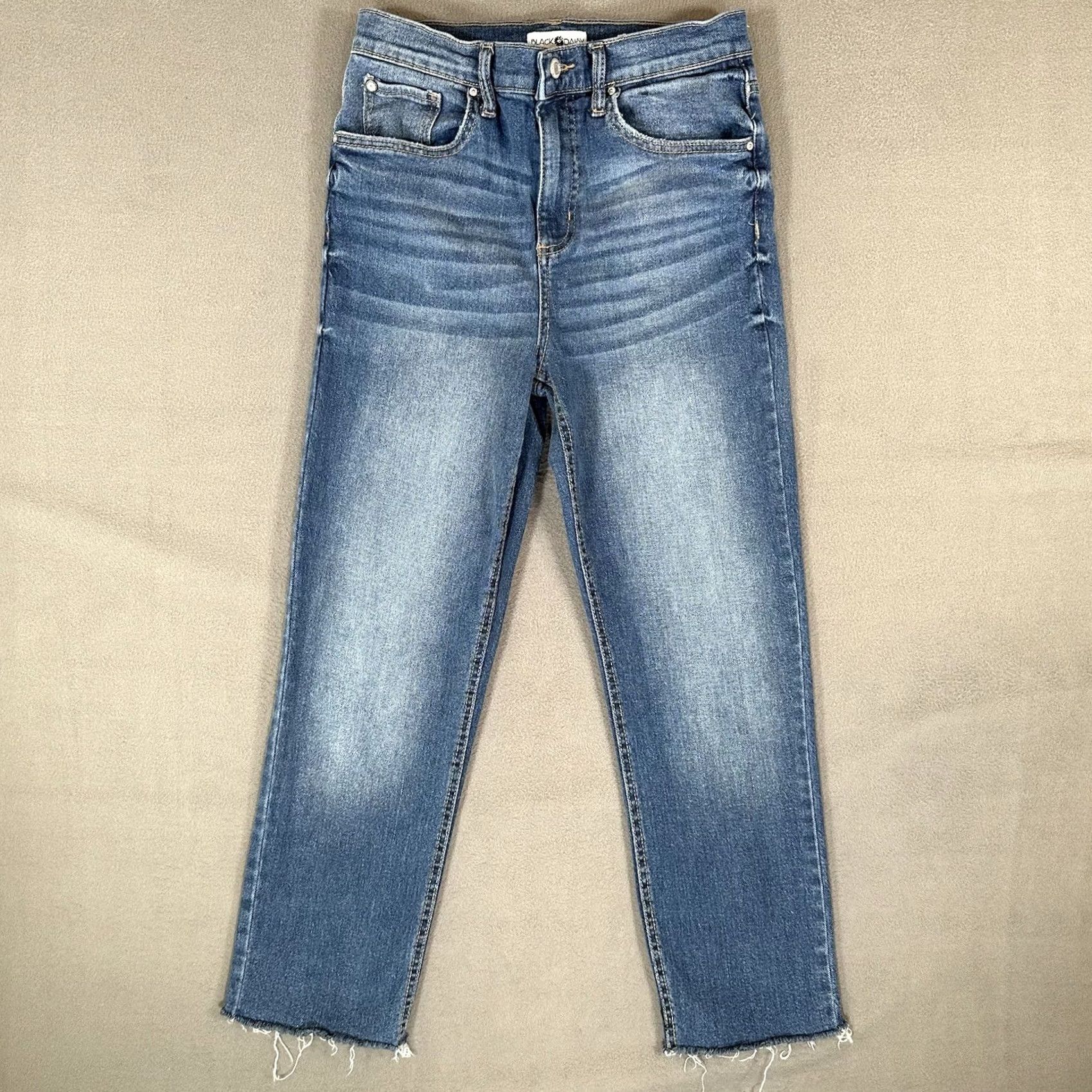 Vintage Black Daisy Jeans Women 5/27 Blue High Rise Straight Crop Denim EUC Jeans Size 27" / US 4 / IT 40 - 2 Thumbnail