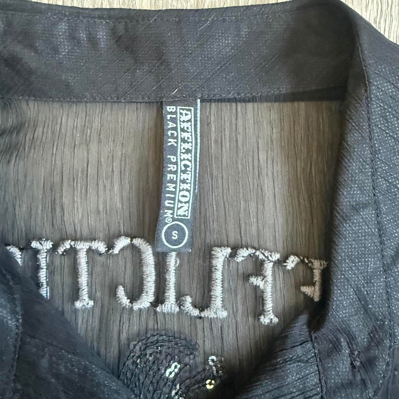 Affliction Vintage y2k affliction black premium women's sheer button up Size S / US 4 / IT 40 - 6 Thumbnail