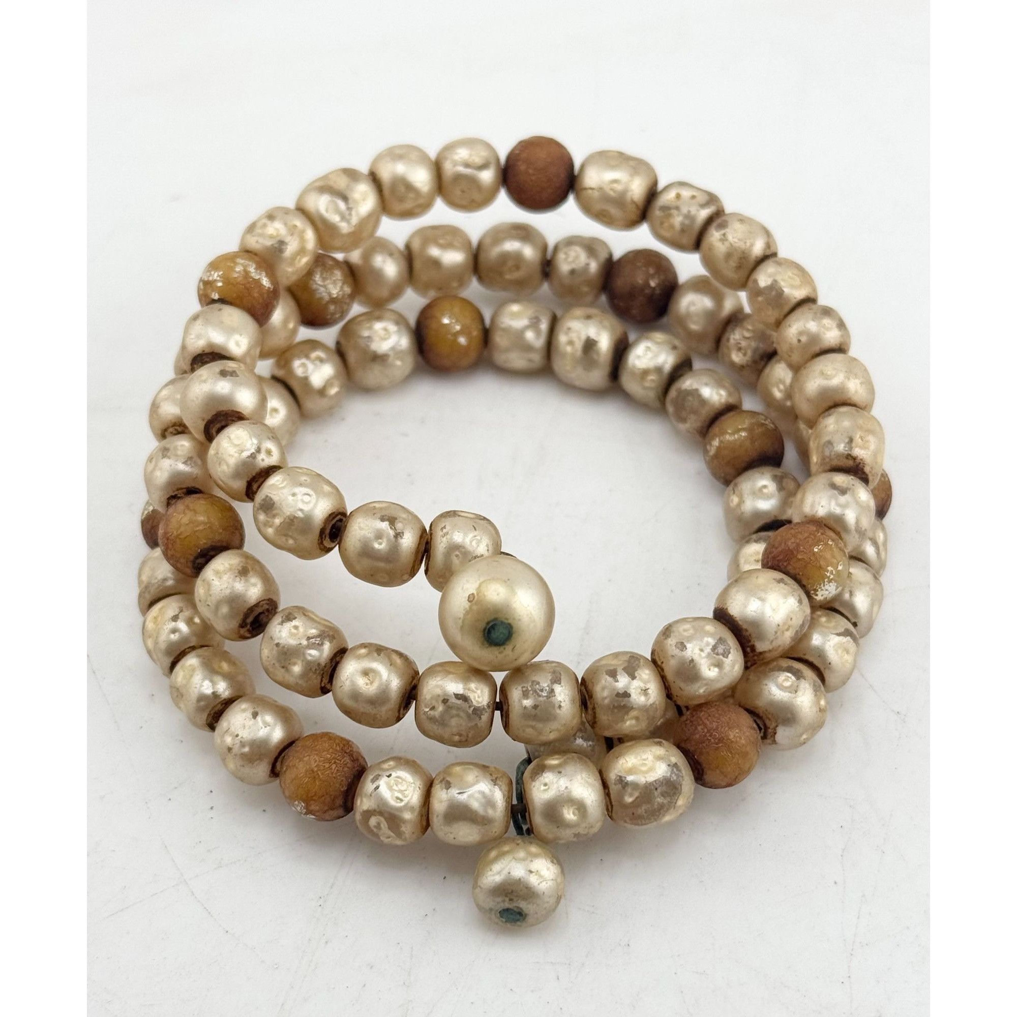 Vintage Vintage faux pearl wire wrap cuff bracelet Size ONE SIZE - 1 Thumbnail
