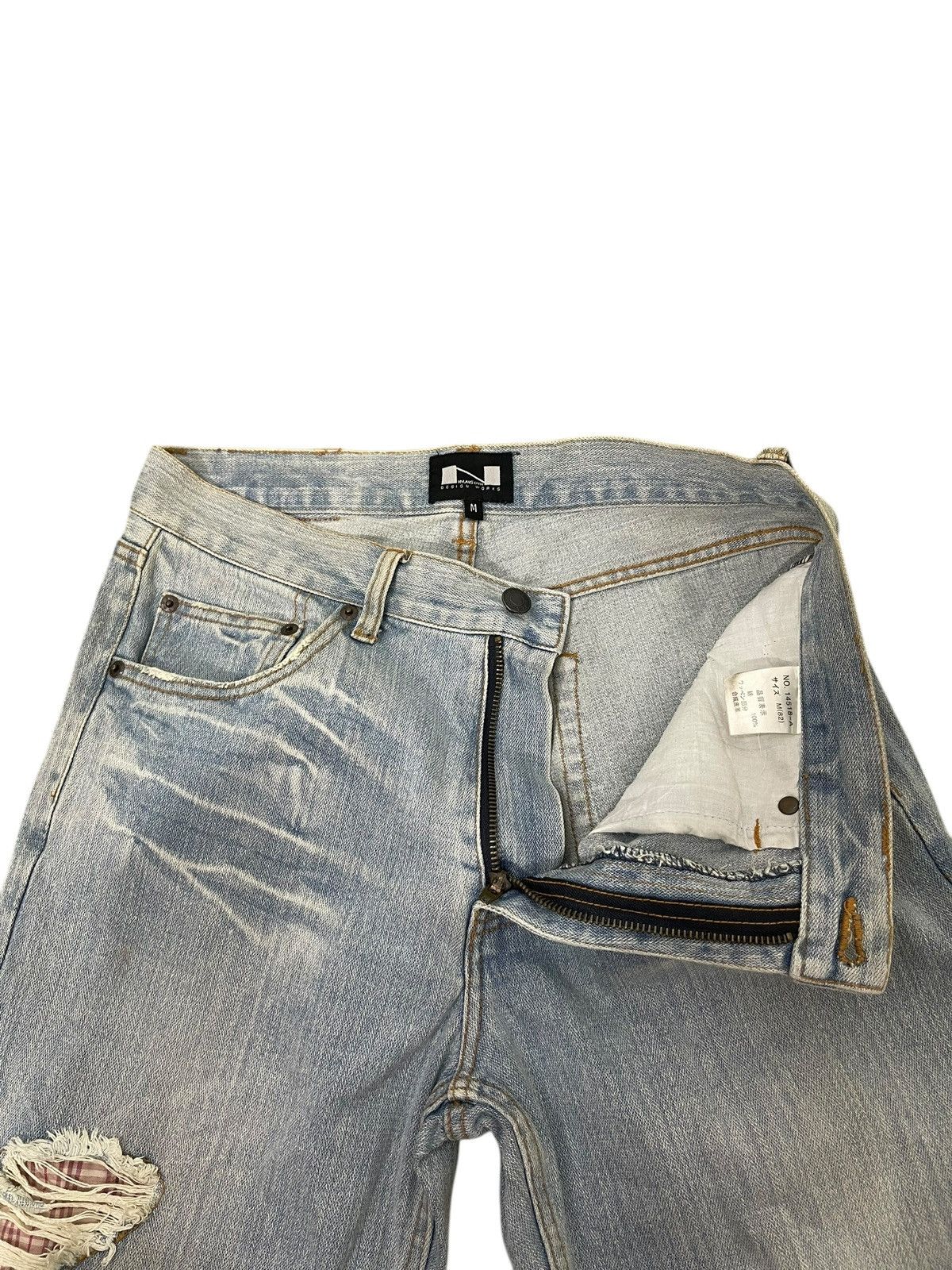 Japanese Brand Distress Jeans Nylaus Faded Blue Regular Fit 9🟦 Size US 32 / EU 48 - 8 Thumbnail