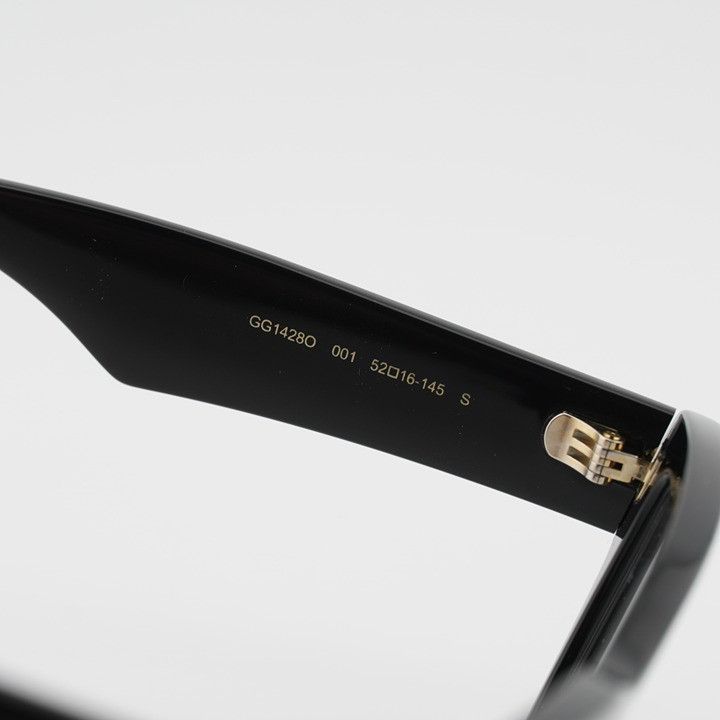 Gucci Gucci GG1428O 001 Square Eyeglasses - Shiny Black 52mm Size ONE SIZE - 8 Thumbnail