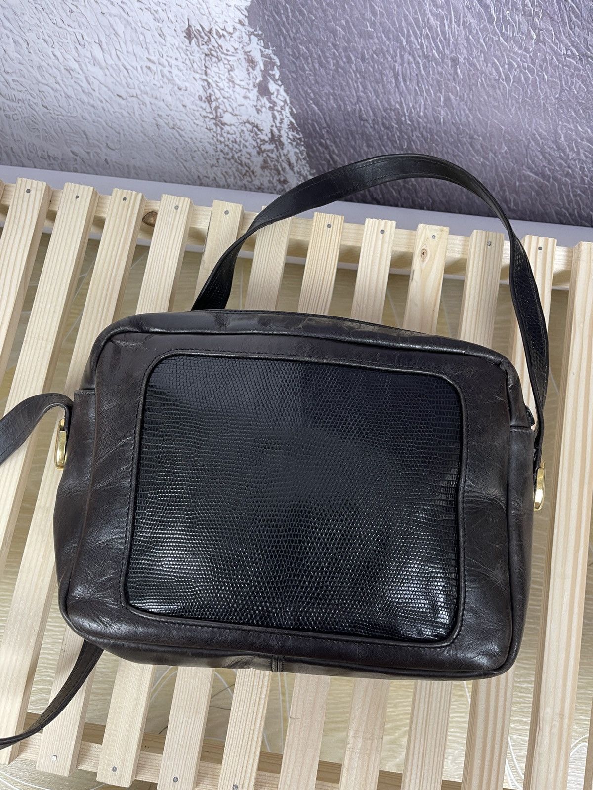 Celine Celine vintage dark brown black leather shoulder bag logo Size ONE SIZE - 12 Thumbnail