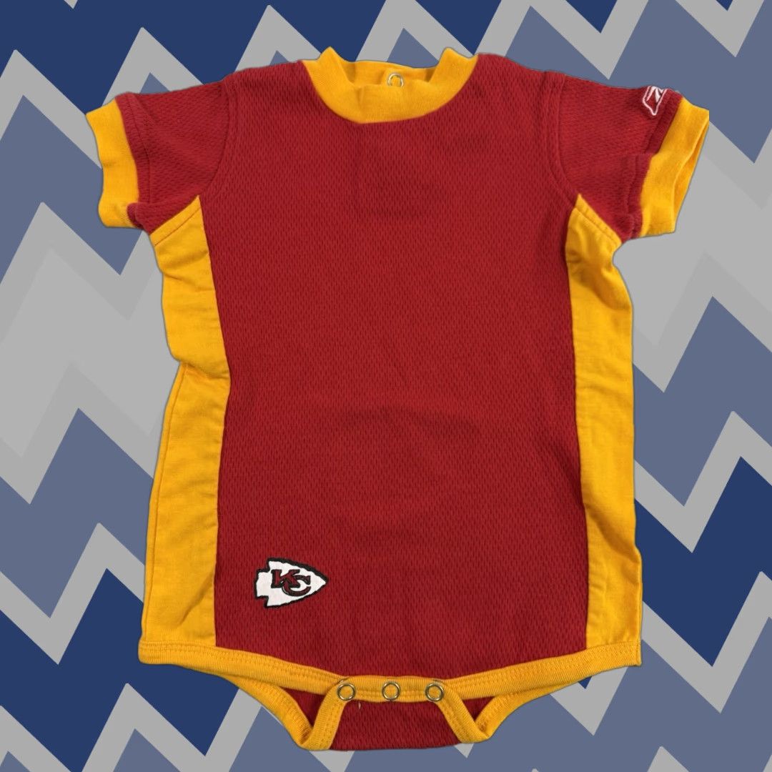 Reebok Kansas City KC NFL Chiefs 24 Month One Piece Bodysuit Creeper Red Mens Football Bodysuit Creeper Red Size ONE SIZE - 1 Thumbnail