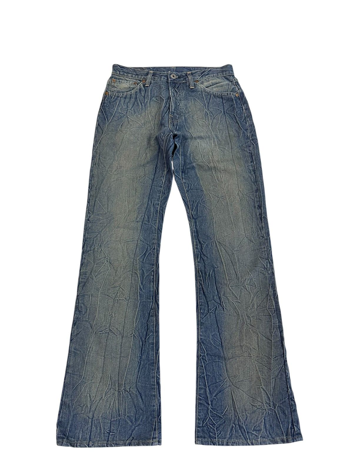 Tornado Mart Distressed Replay Flare Whisker Jeans Y2K Goa Lgb Style Size US 30 / EU 46 - 1 Thumbnail