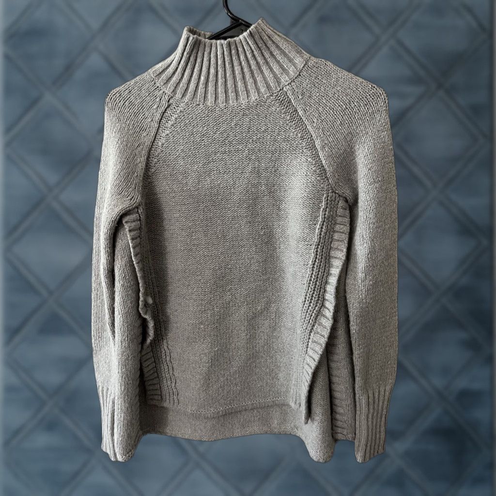 American Eagle Outfitters American Eagle Outfitters Women's Sweater XS Gray Mock Neck Solid Pullover Womens Size XS / US 0-2 / IT 36-38 - 1 Thumbnail