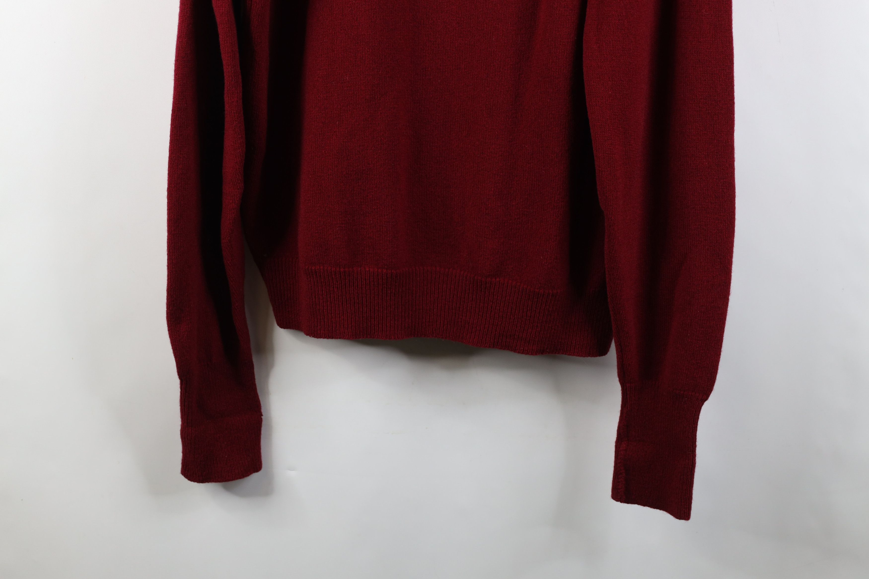 L.L. Bean Vintage 70s LL Bean Lambswool Knit V-Neck Sweater Red USA Size US XL / EU 56 / 4 - 9 Thumbnail