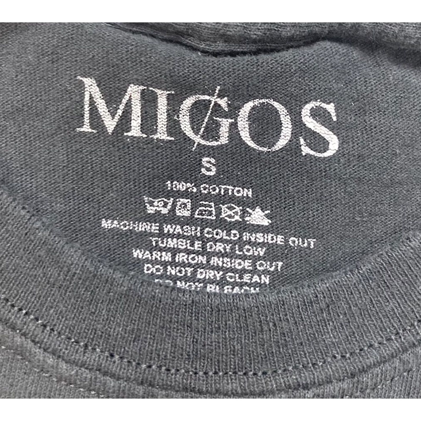 Vintage Migos T-Shirt Women Small Black Short Sleeve Crew Neck Pullover Casual Shirt Hip Hop Music All Seasons Size S / US 4 / IT 40 - 4 Thumbnail