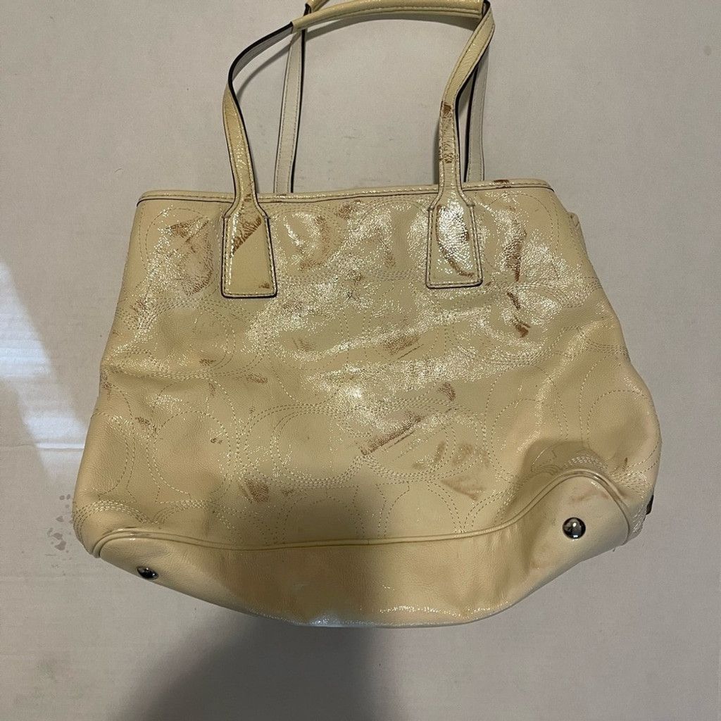 Coach Coach F15658 SV/WT Medium Satchel Handbag - SV Yellow Size ONE SIZE - 3 Thumbnail